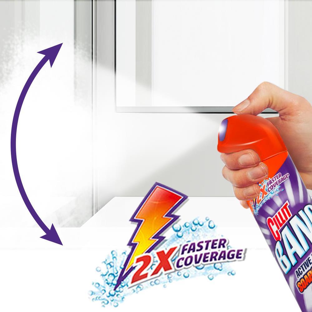 2 x Cillit Bang Active Foam Bathroom Surface Soapscum & Shower Cleaner