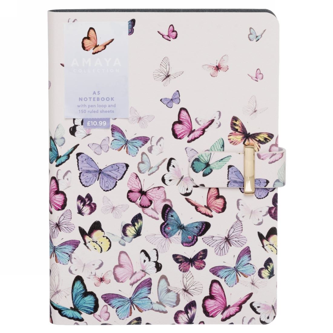 WHSmith Amaya Butterflies Chunky A5 Ruled Notebook Journal 300 Pages