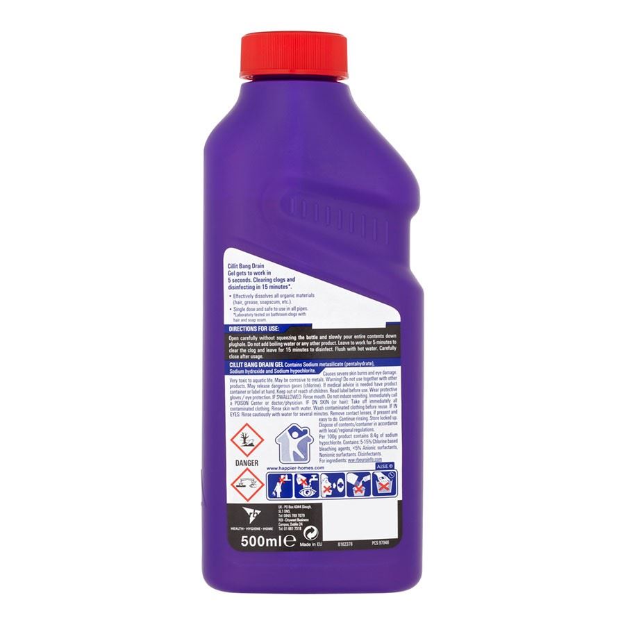 5 x Cillit Bang Drain Unblocker Sink Power Cleaner Odour Stop Liquid