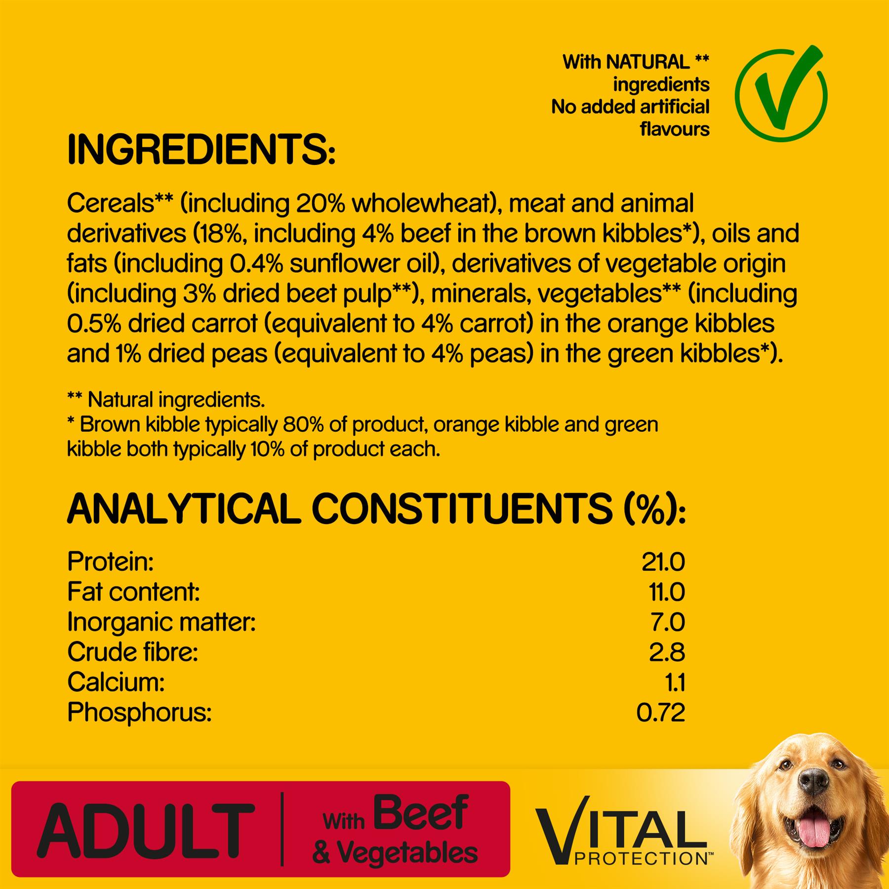 12kg Pedigree Adult Complete Dry Dog Food Beef & Vegetables Dog