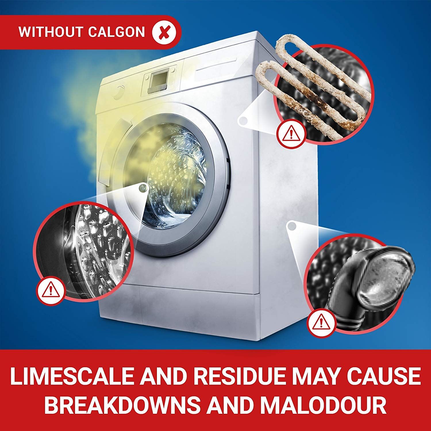 2 x Calgon Powerball 3in1 Washing Machine Water Softener (150 Tablets