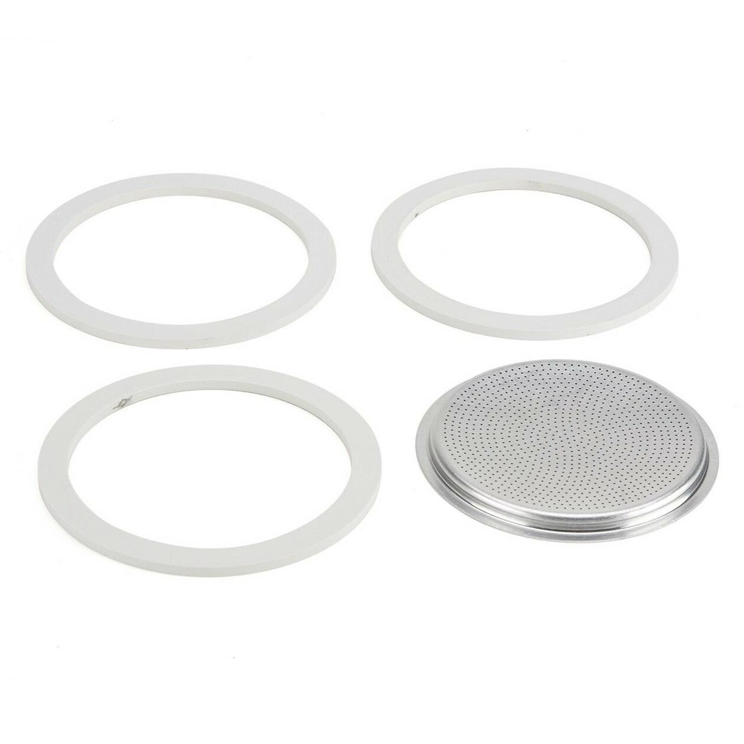Bialetti Blister Coffee Maker 3 Gasket With 1 Filter Plate For 2 Cups