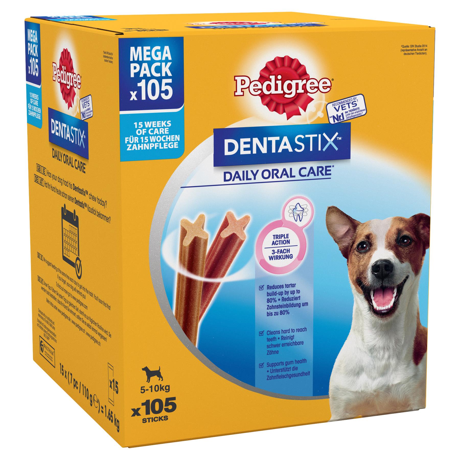 105 Pedigree Daily Dentastix Dental Sticks Dog Treats Small Dog Chews