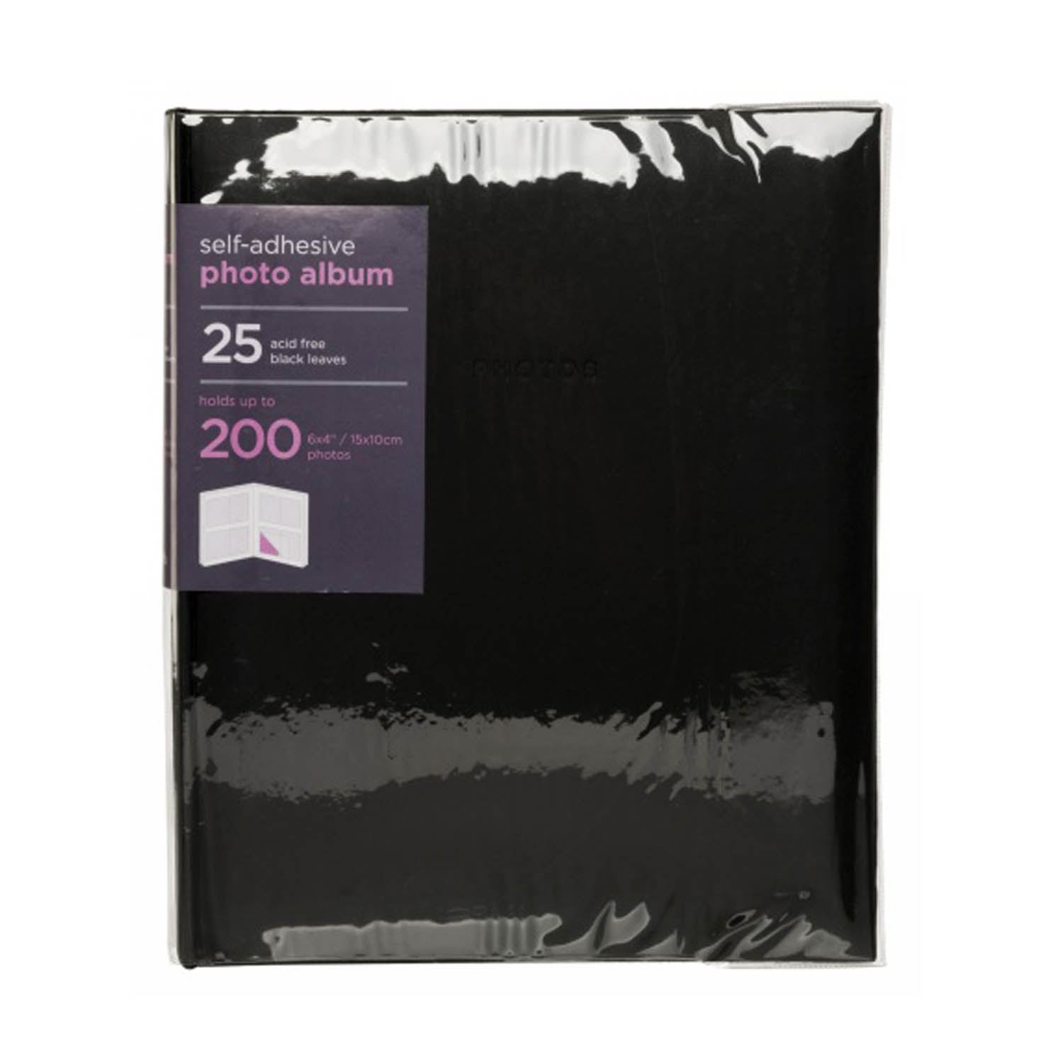 WHSmith Large Black Photo Album 25 SelfAdhesive Leaves Case Bound