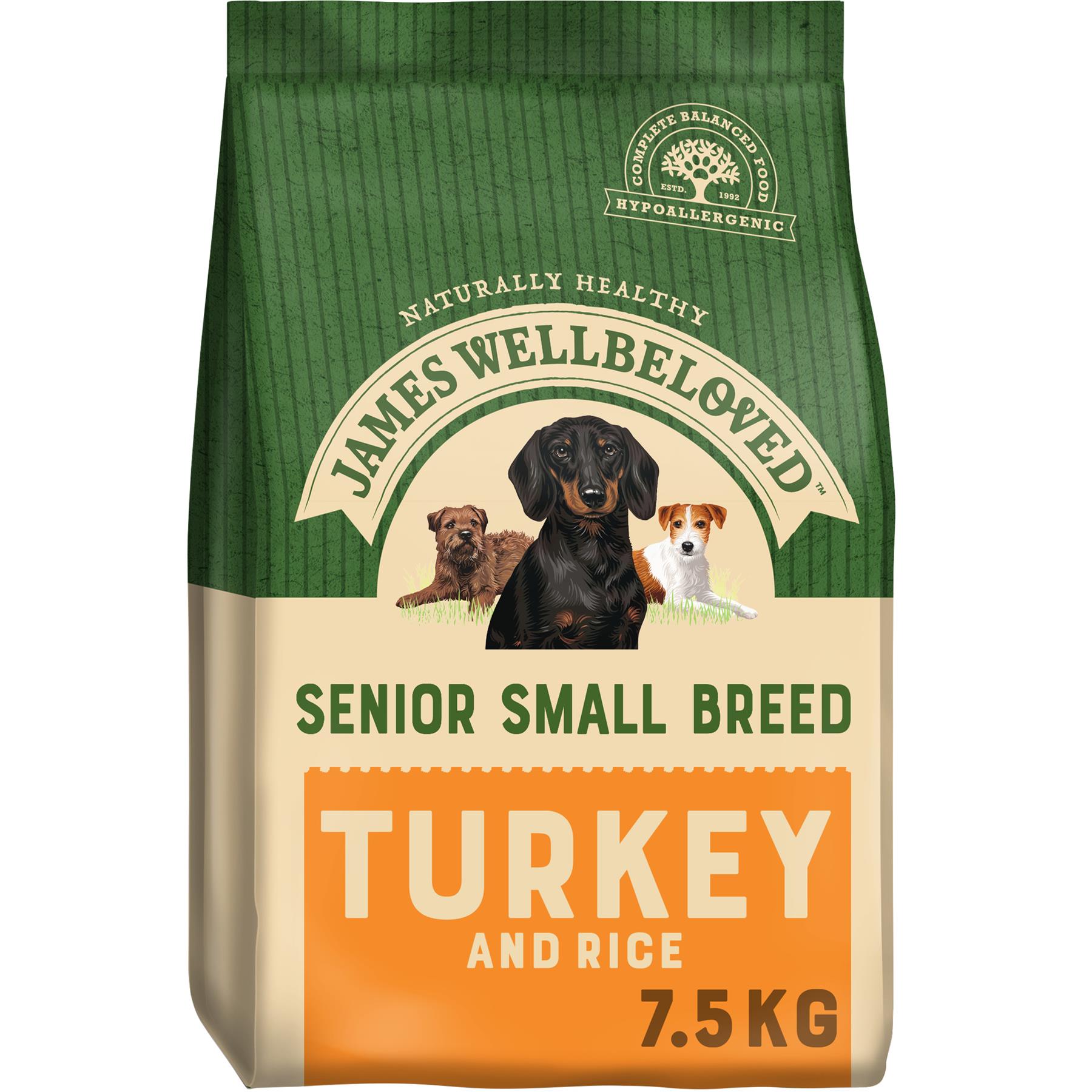 7.5kg James Wellbeloved Senior Small Breed Complete Dry Dog Food Turkey & Rice 5025838071690 eBay