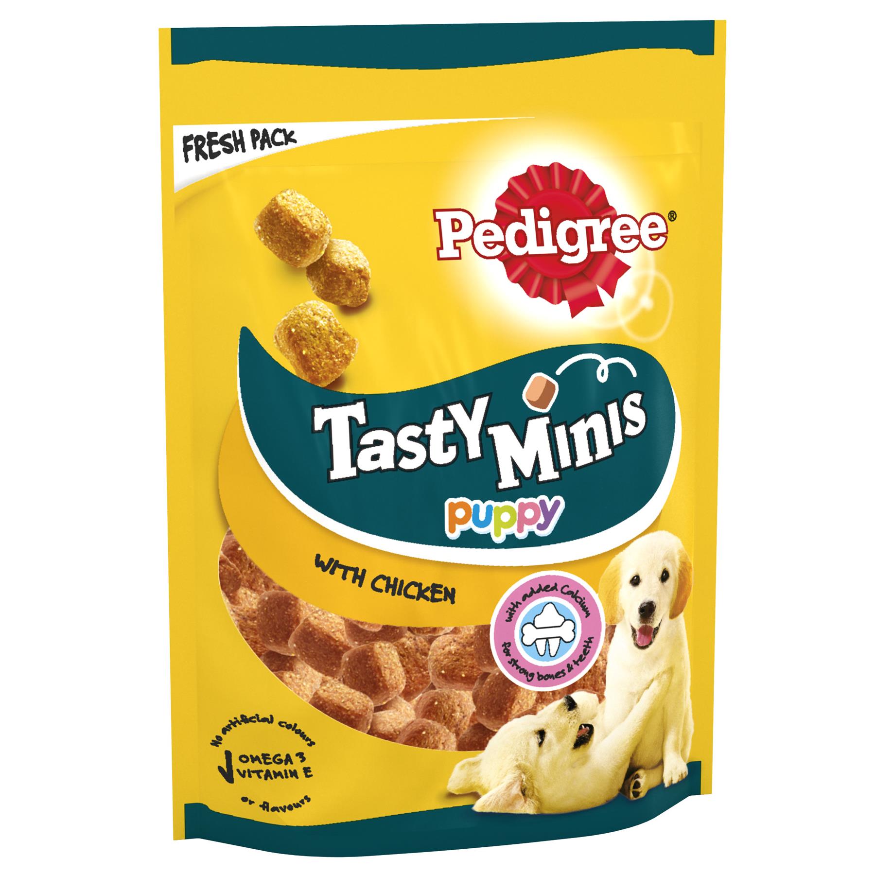8 x 125g Pedigree Tasty Bites Minis Puppy Junior Dog Treats Chewy Cubes