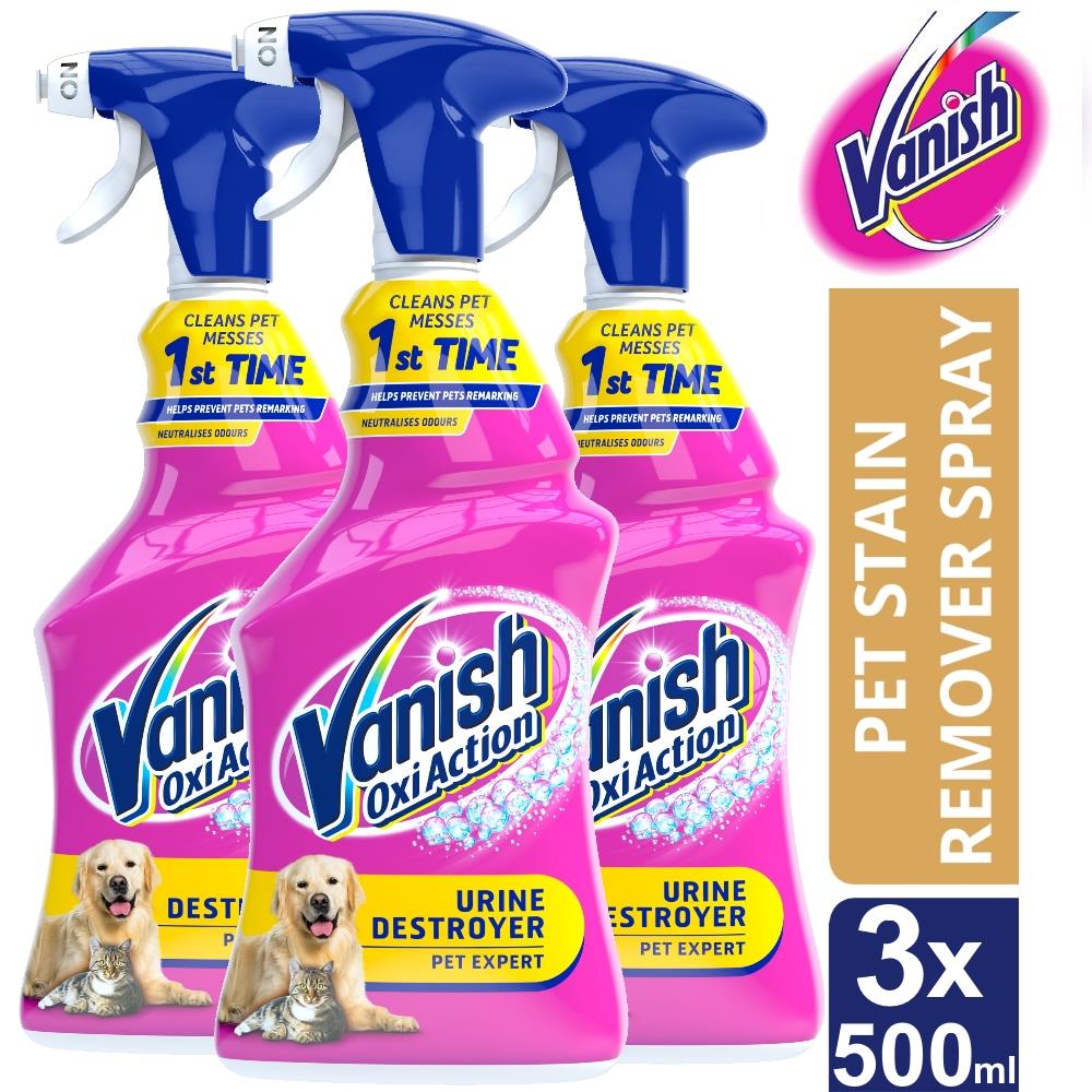 3 x Vanish Pet Expert Carpet Cleaner Care Odour/Urine Stain Remover