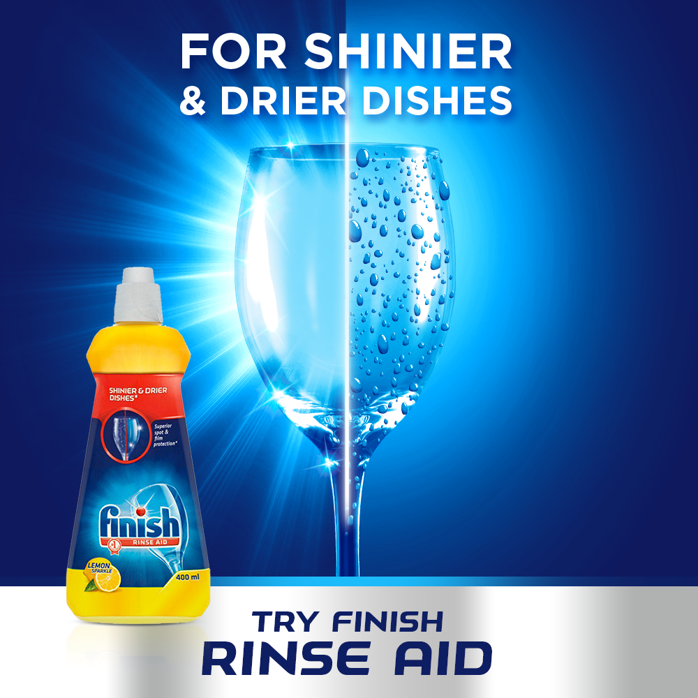 Finish Quantum Ultimate 100 Dishwasher Tablets Rinse Aid Liquid Cleaner