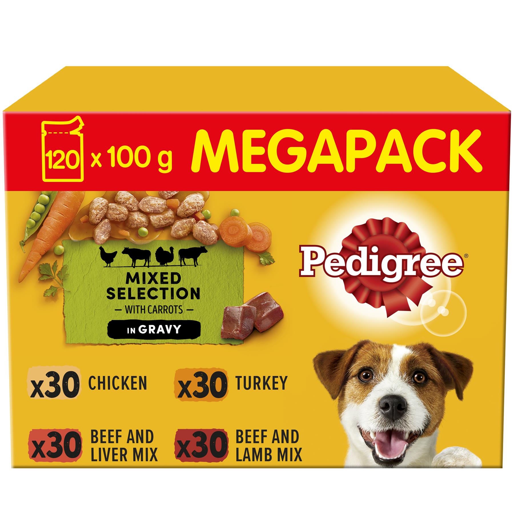 120 x 100g Pedigree Adult Wet Dog Food Pouches Mixed Selection in Gravy 5900951267857 eBay