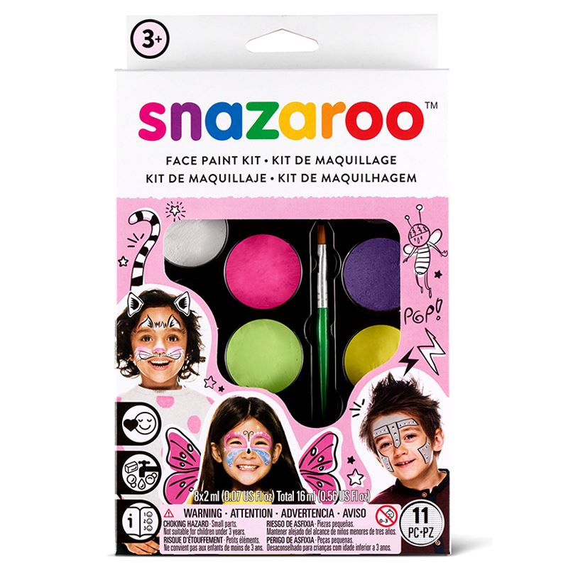 Snazaroo Pink Face Painting Craft Kit For Girls Multi Colours Sponge & Brush eBay