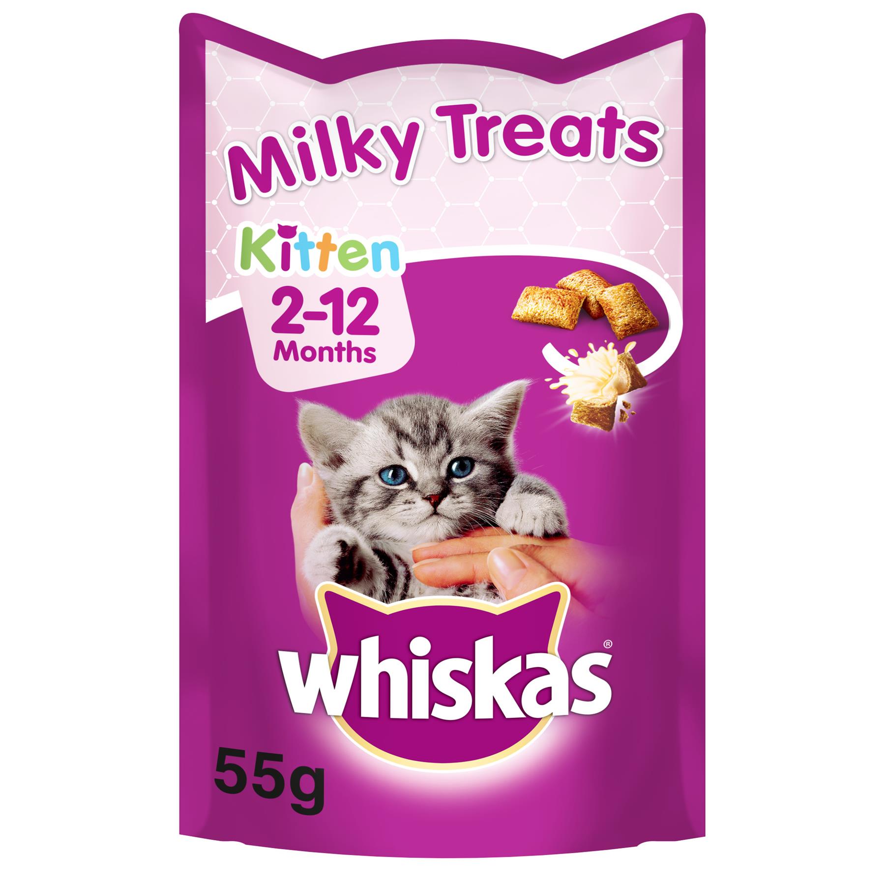 8 x 55g Whiskas Kitten 212 Months Milky Kitten Treats Cat Biscuits