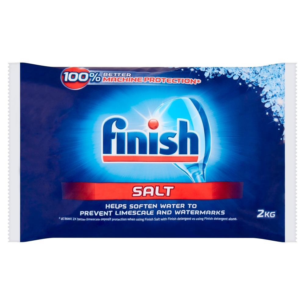 Finish Dishwasher Bundle 100 Lemon Sparkle Tablets Cleaner Salt Rinse