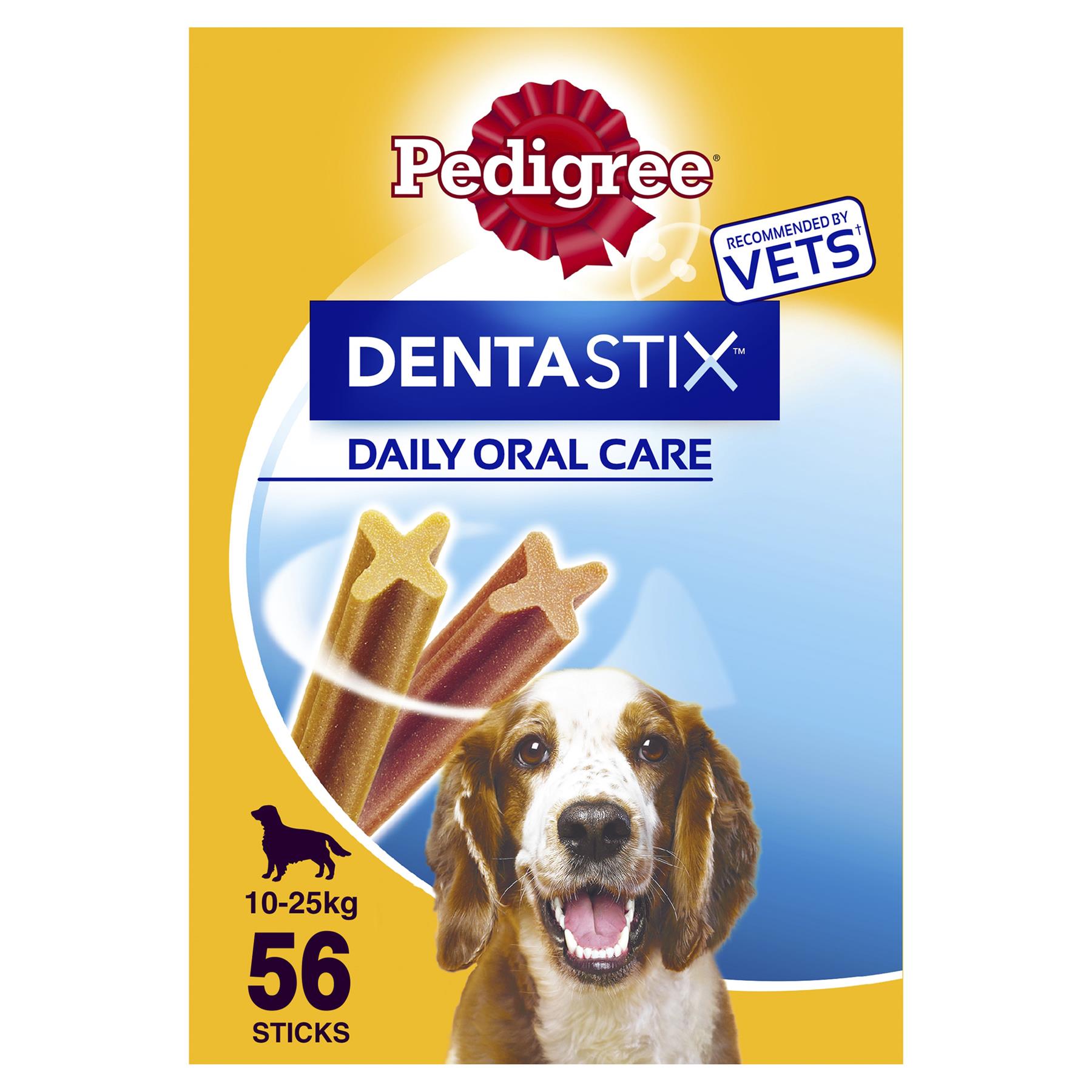 56 Pedigree Daily Dentastix Dental Sticks Dog Treats Medium Dog Chews