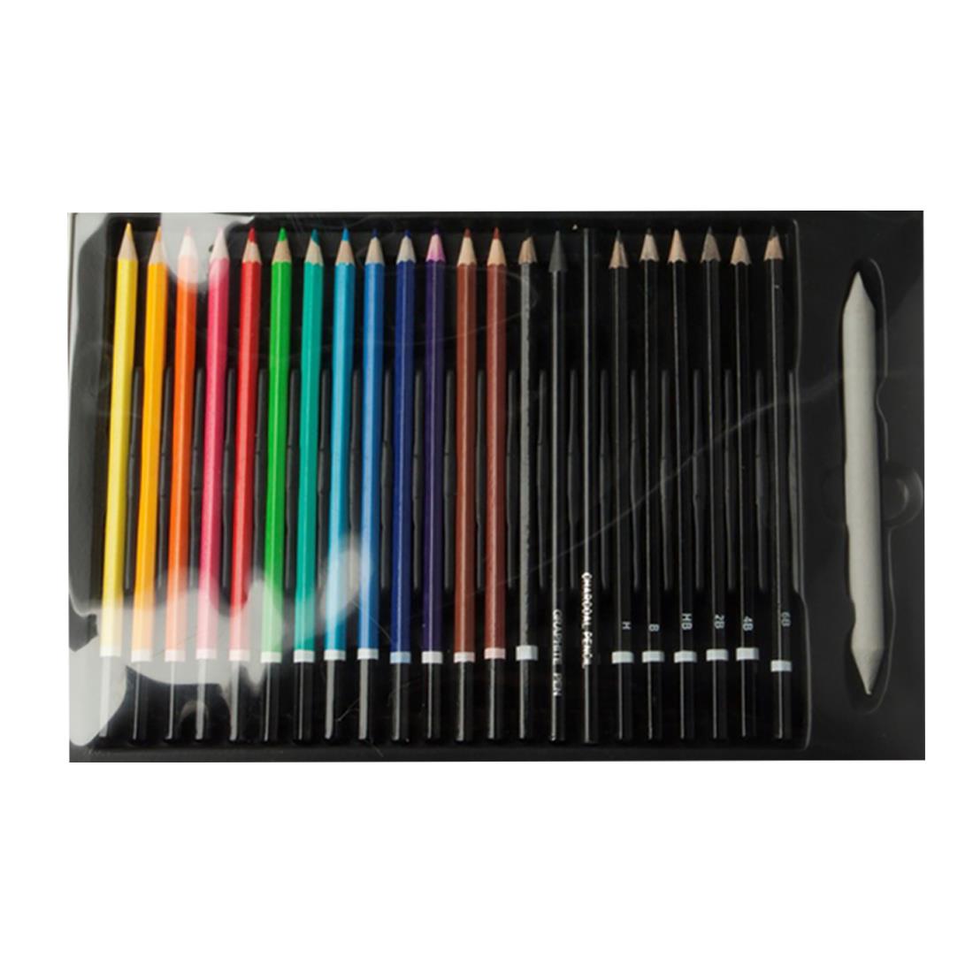WHSmith Art Studio Sketching Colouring Pencil & Pastel Art Set In
