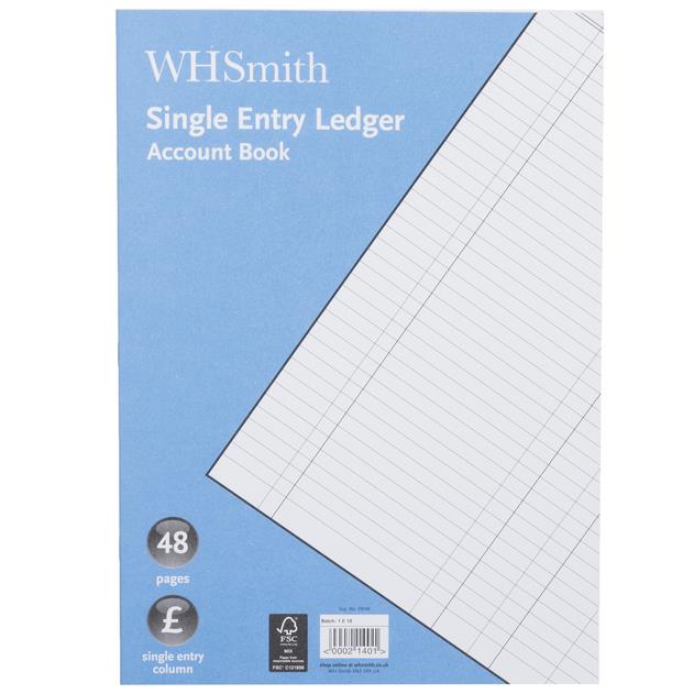 WHSmith A4 Single Entry Ledger Account Book 48 White Pages eBay