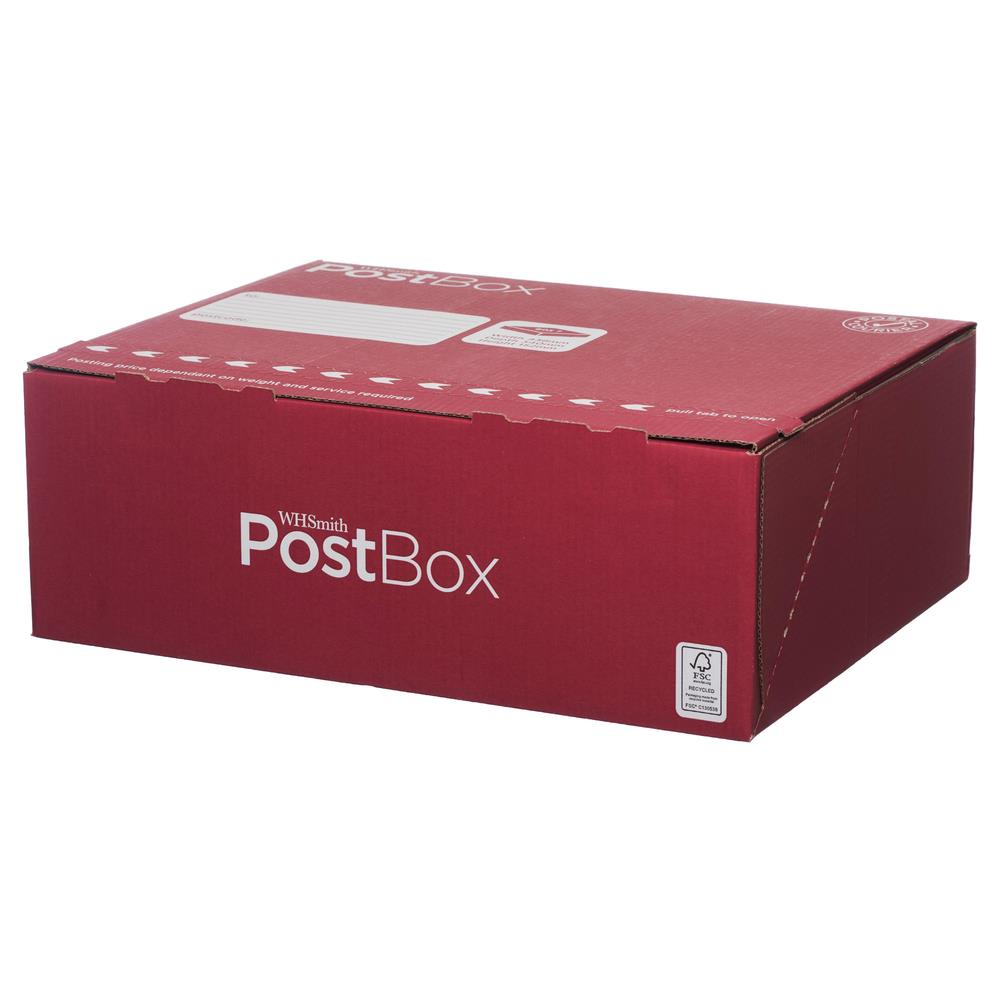 WHSmith PostBox Size 7 Mailing Box Red Large FlatPack 15.2 x 43.8 x