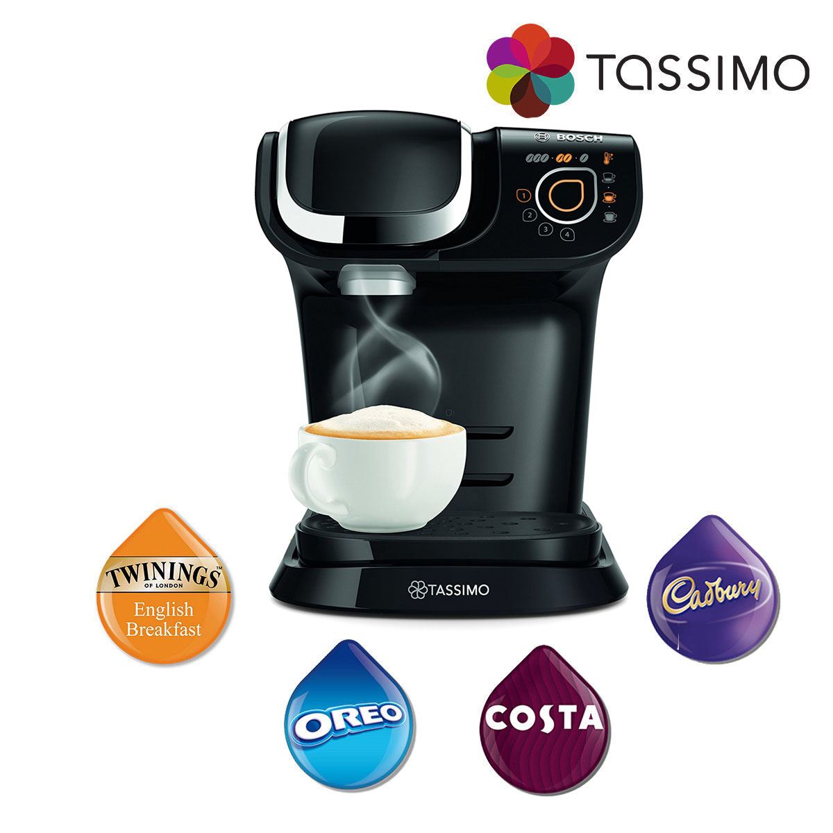 Tassimo My Way TAS6002GB Costa Coffee Hot Drinks Coffee Machine 1500W 1