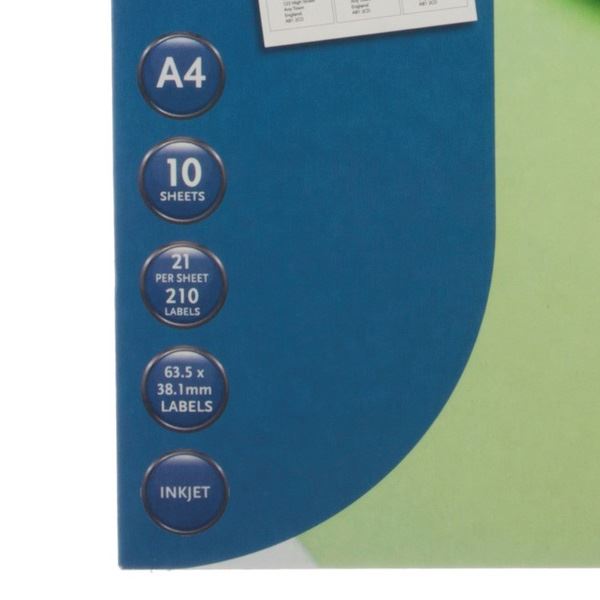 WHSmith Clear Permanent SelfAdhesive Plastic Labels 10 A4 Sheets Pack