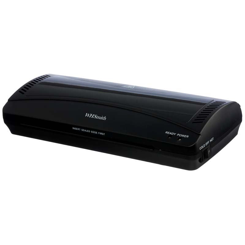 WHSmith A4 Laminator Smart Black With Maximum Pouch Thickness 2x100