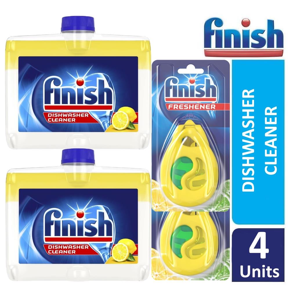 Finish Dishwasher Freshener & Cleaner MultiPack Lemon 2x Cleaner 2x