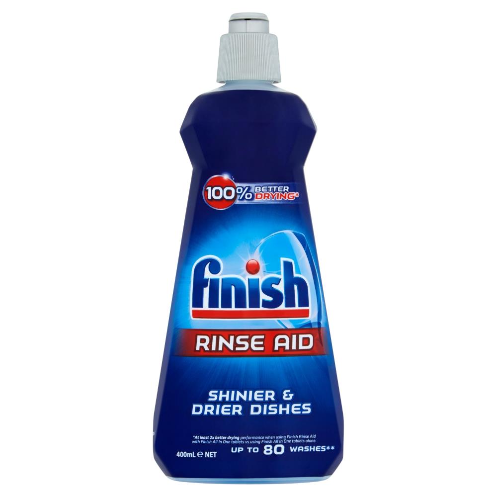 2 x Finish Rinse Aid Dishwasher Liquid 400ml Dishwashing Shinier