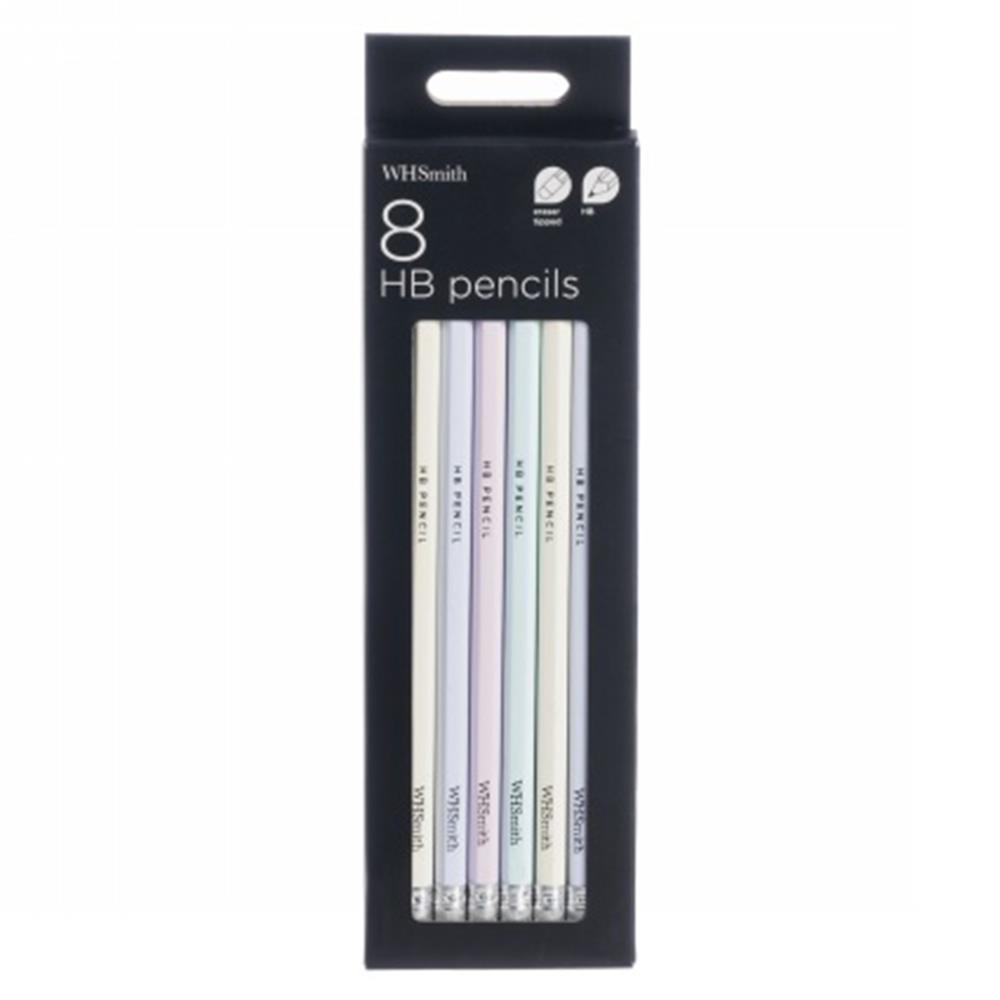 WHSmith Sorbet Shades Pastel HB Pencils With Eraser Tips Pack