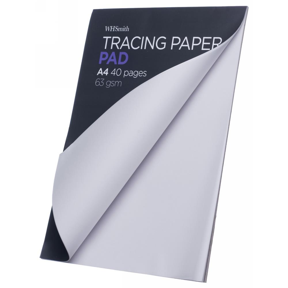 WHSmith Practical A4 Tracing Paper Pad Contains 40 Quality White Sheets