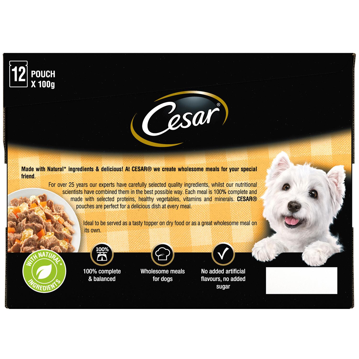 48 x 100g Cesar Luxury Adult Wet Dog Food Pouches Mixed Selection in