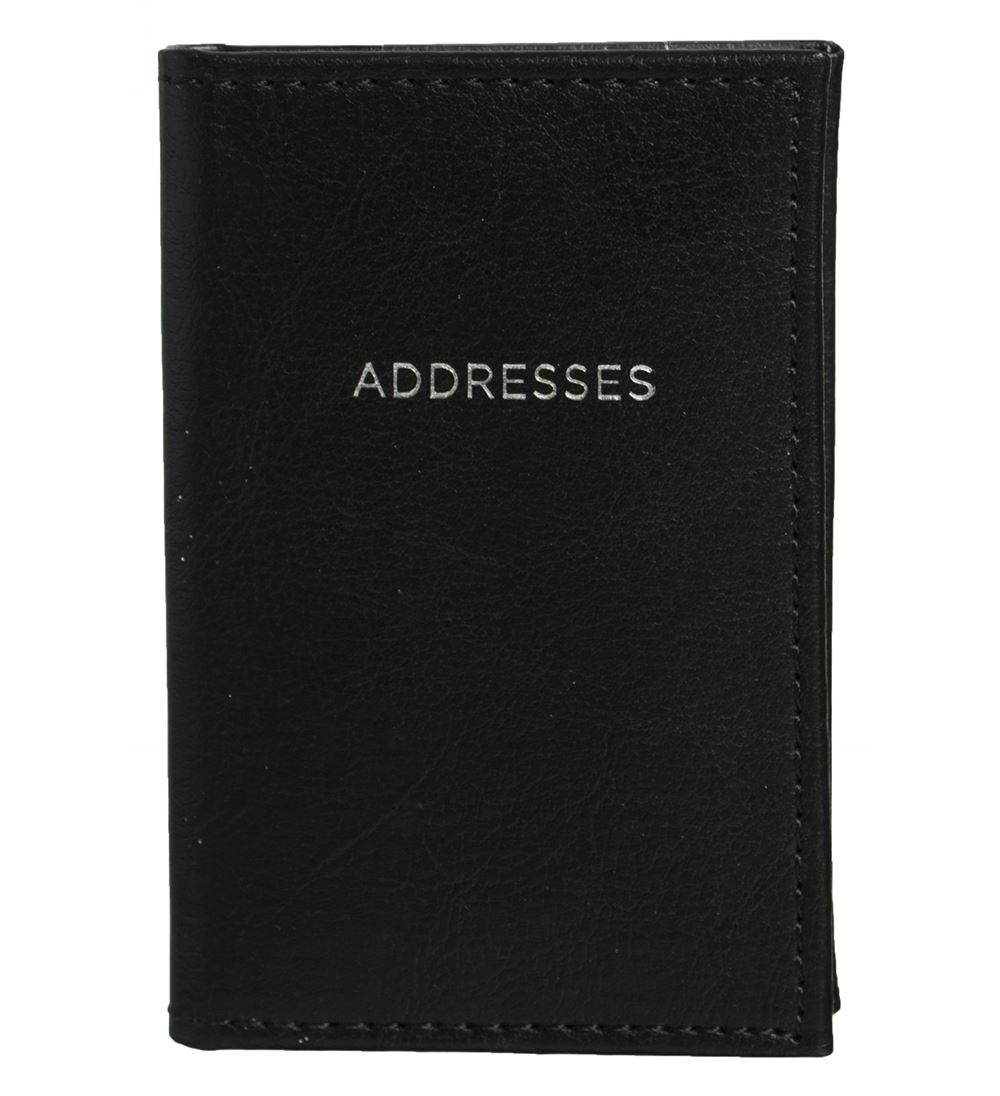 WHSmith Black Luxury Smart Pocket Size Address Book In White Page