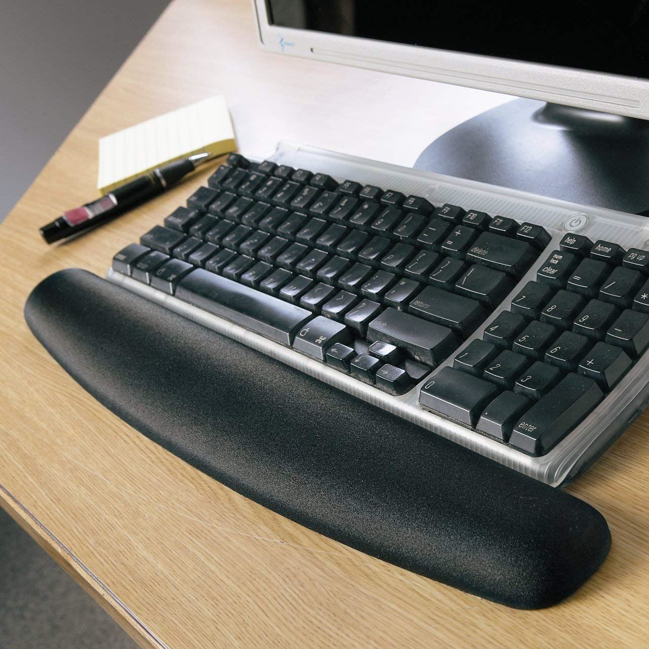3M WR320LE Gel Filled Wrist Rest For Keyboard Leatherette Covering In