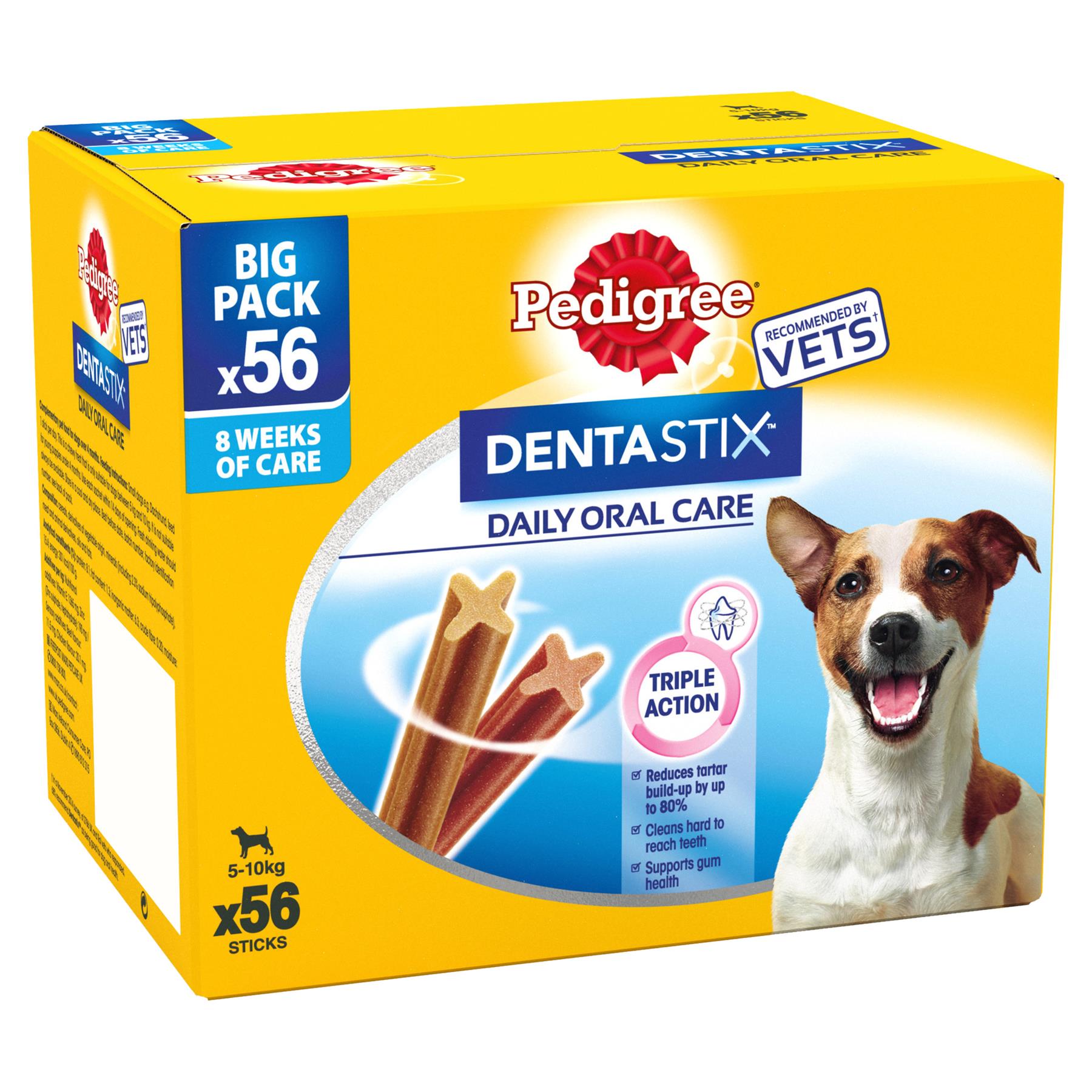 56 Pedigree Daily Dentastix Dental Sticks Dog Treats Small Dog Chews