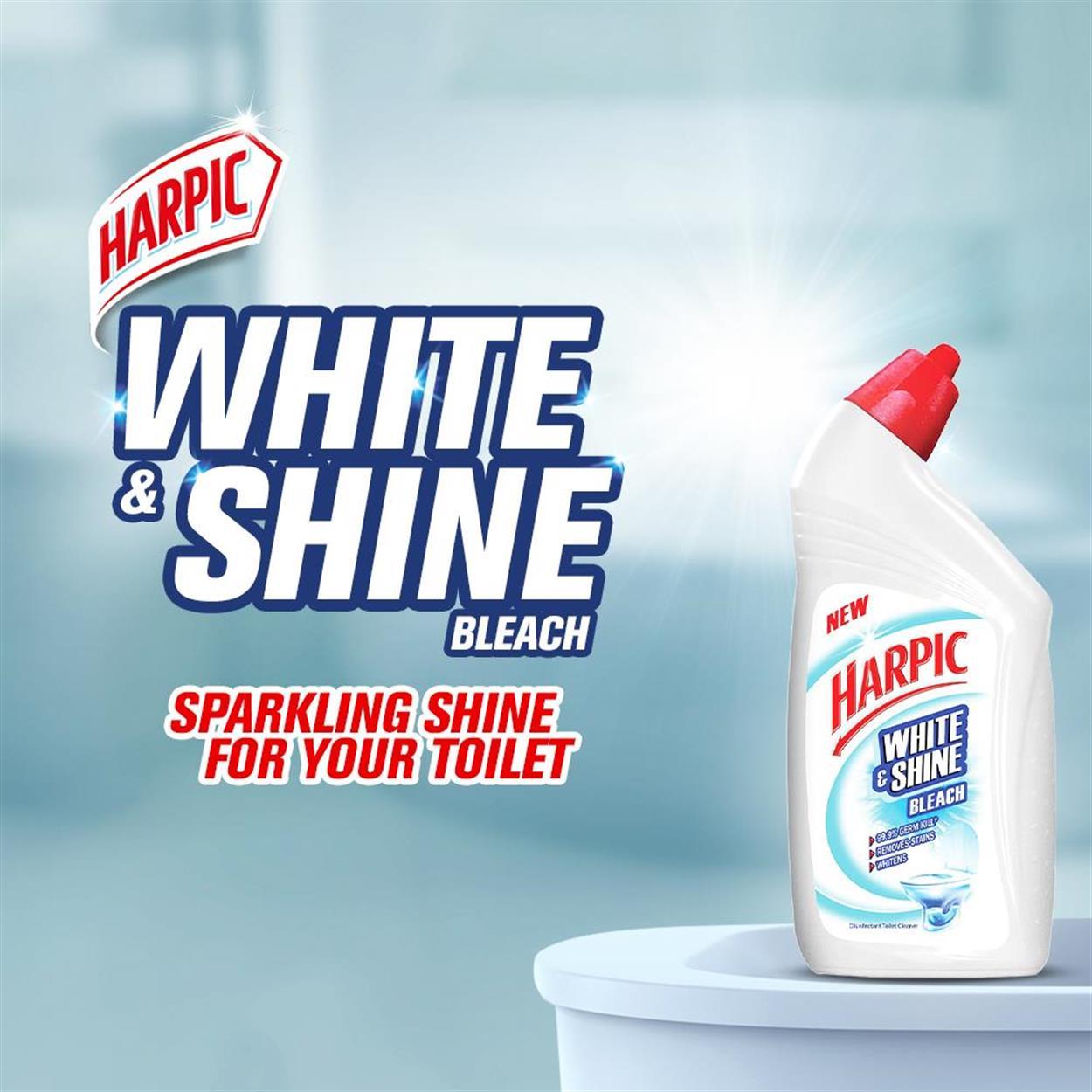 12 x Harpic Bleach White & Shine Toilet Cleaner 750ml Original With
