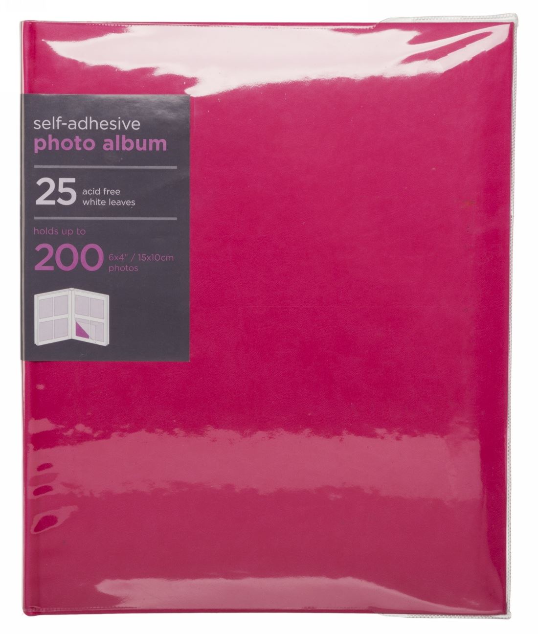 WHSmith Large Pink Faux Leather Self Adhesive Photo Album 25 Leaves