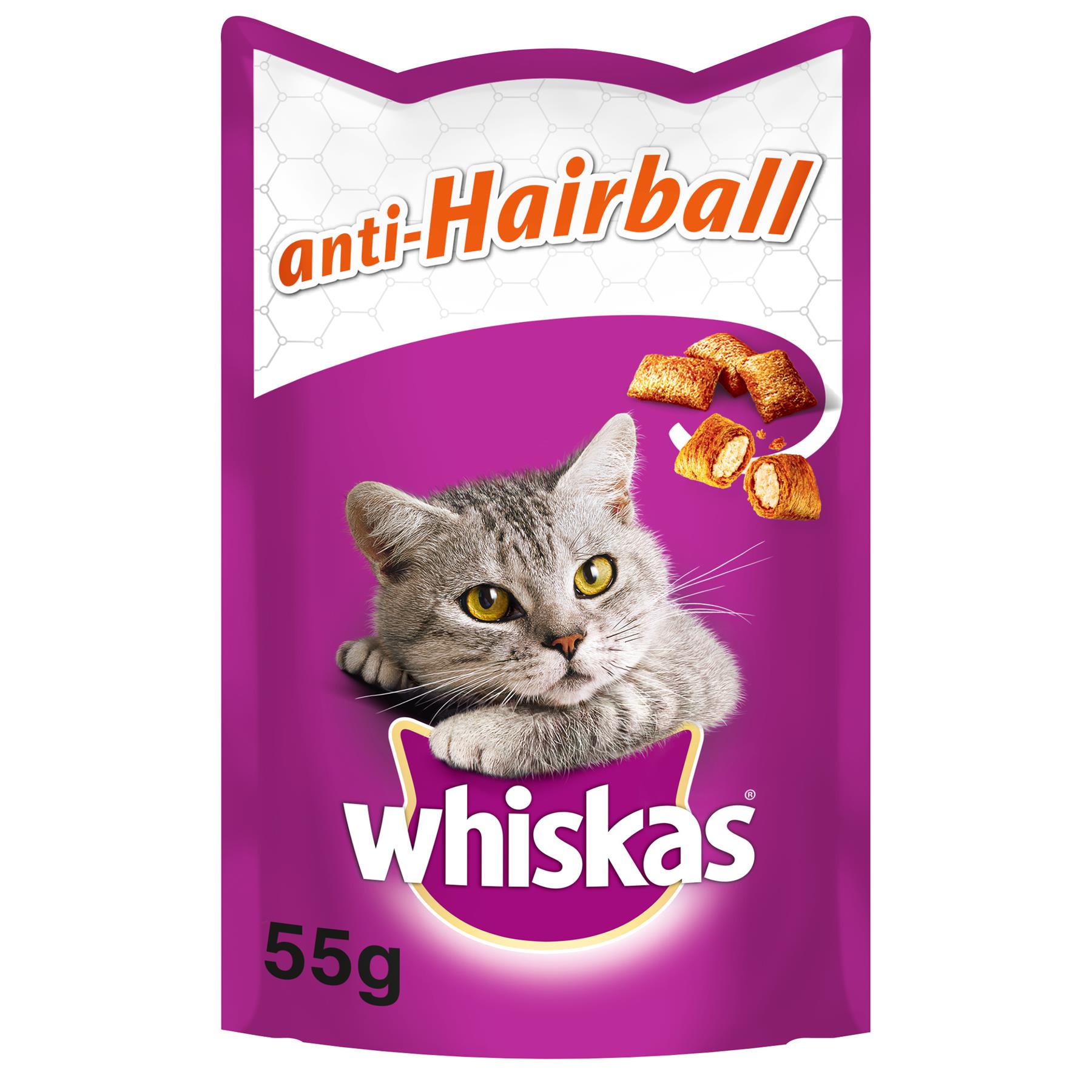 8 x 55g Whiskas AntiHairball Cat Treats Cat Biscuits (440g) eBay