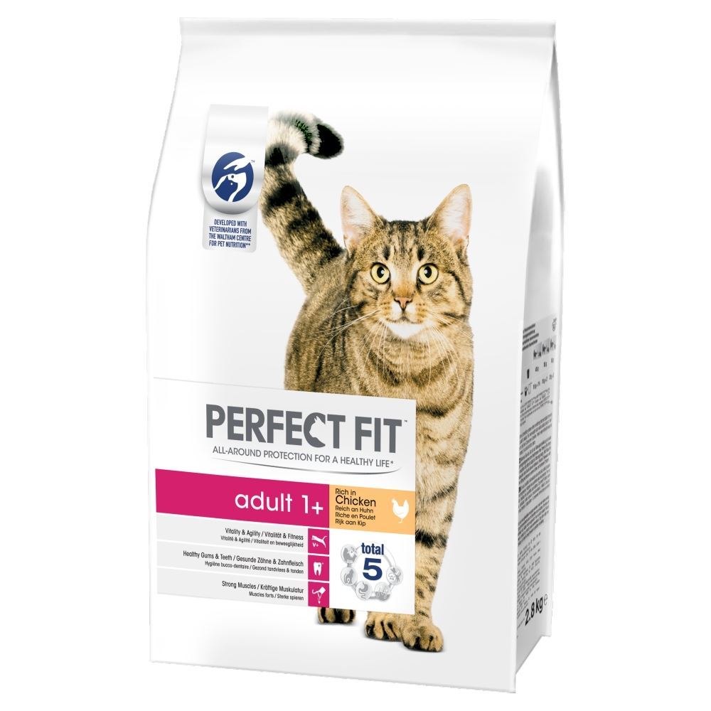 8.4kg Perfect Fit 1+ Adult Complete Dry Cat Food Chicken Cat Biscuits