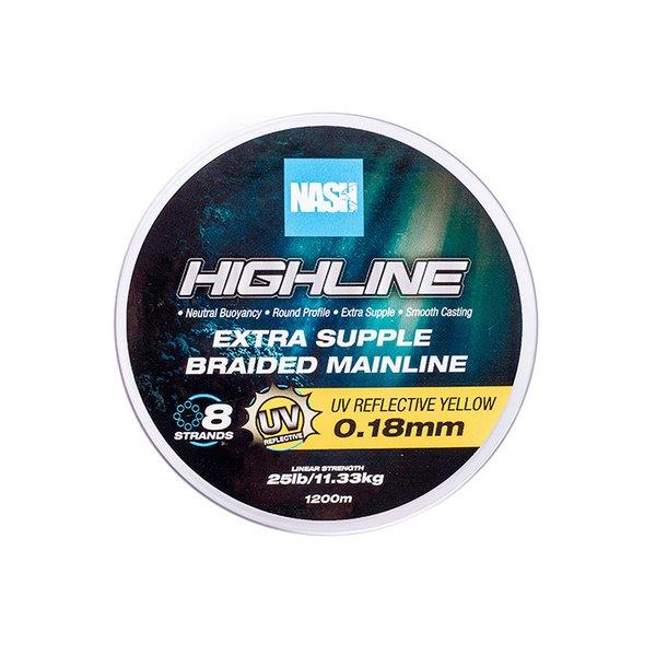 Nash Highline Extra Supple Braid UV Yellow / Carp Fishing Braided Mainline - Picture 10 of 13