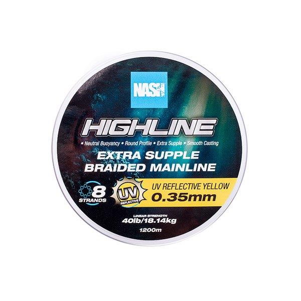Nash Highline Extra Supple Braid UV Yellow / Carp Fishing Braided Mainline - Picture 13 of 13