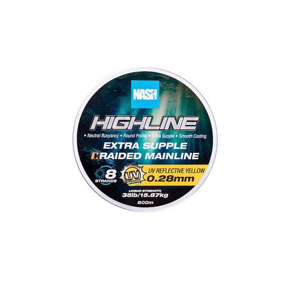 Nash Highline Extra Supple Braid UV Yellow / Carp Fishing Braided Mainline - Picture 8 of 13