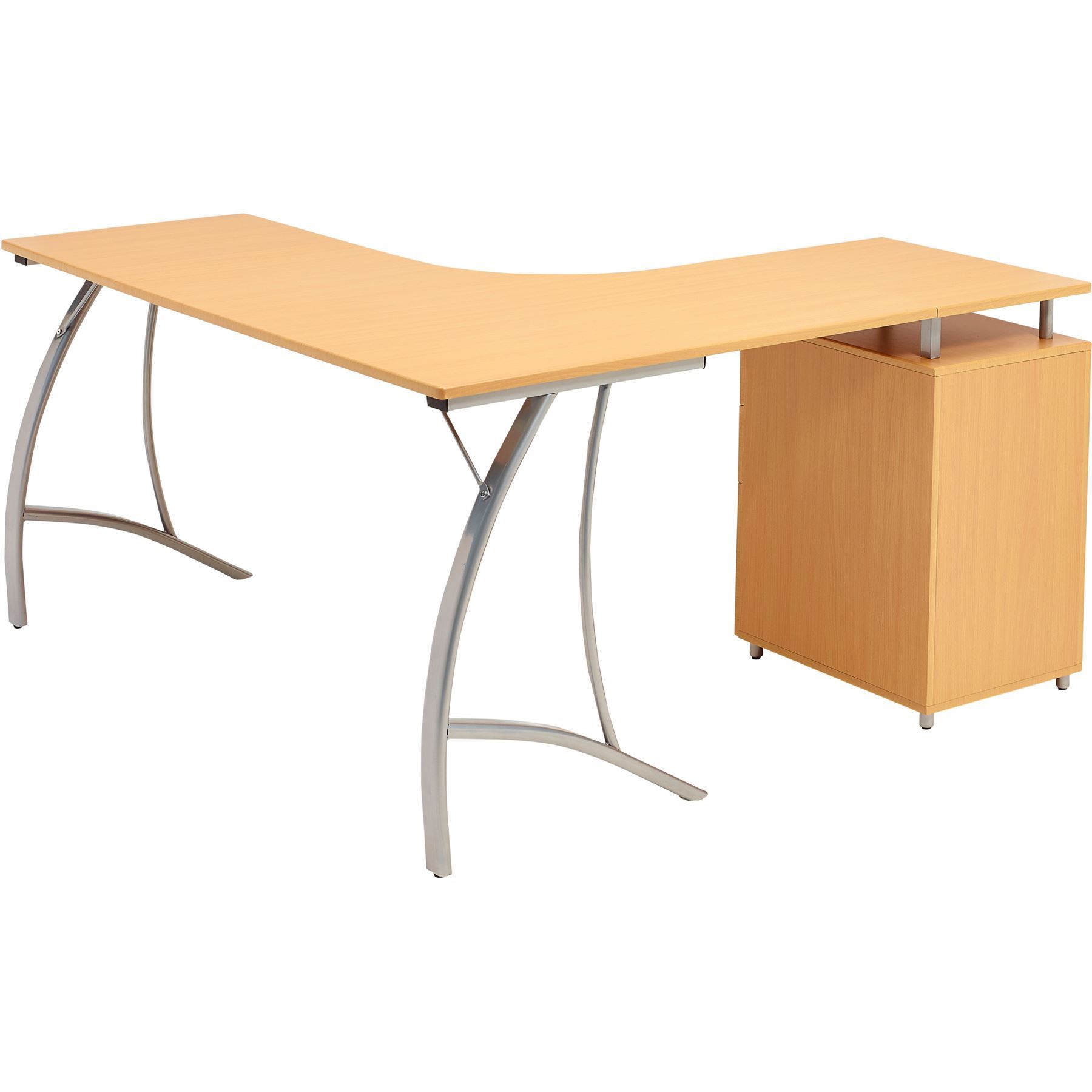 Large Corner Computer Desk A4 Filing Drawer for Home Office Piranha