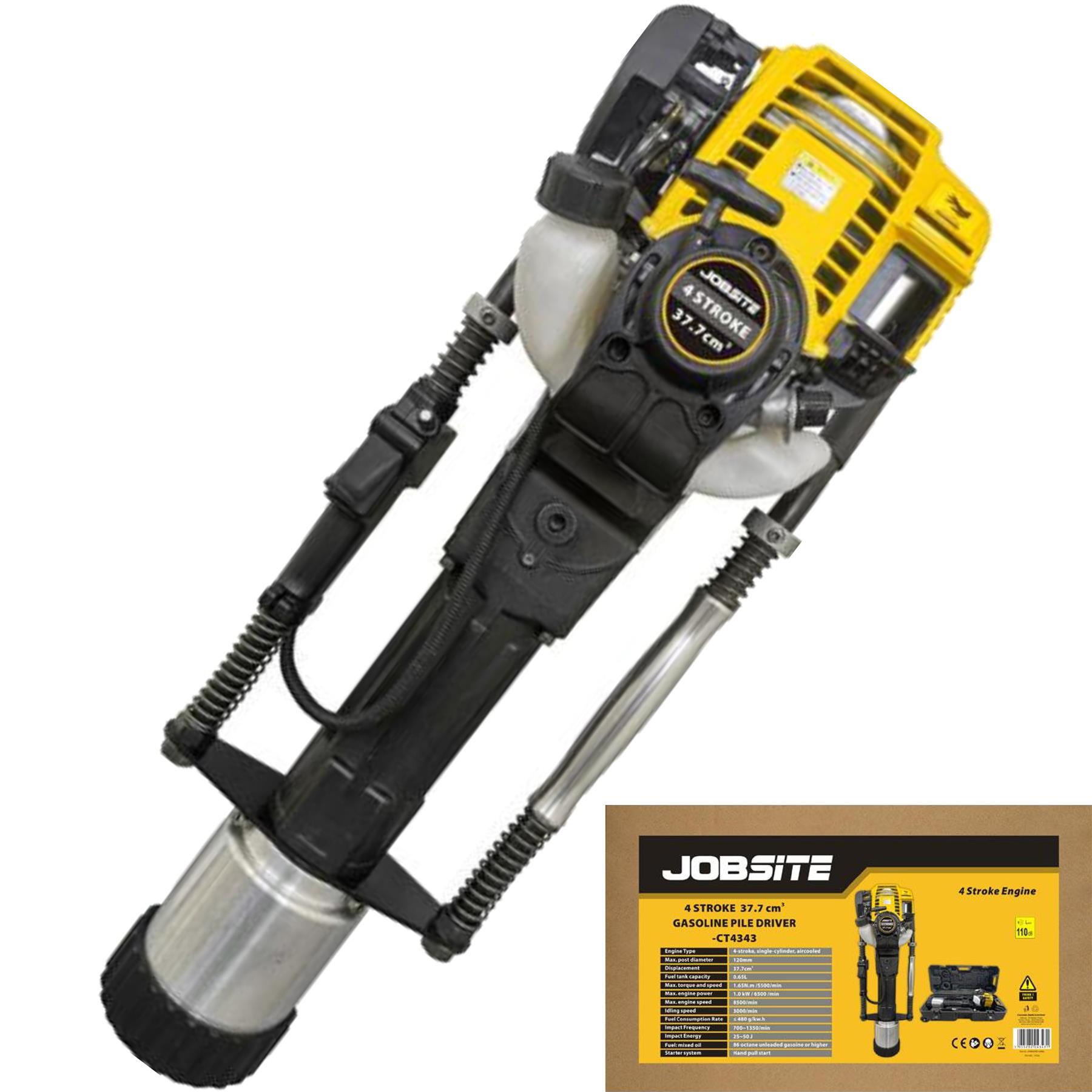 Jobsite 37.7cc 4 Stroke Hammer Rammer Pile Driver Petrol Post Rammer Knocker eBay