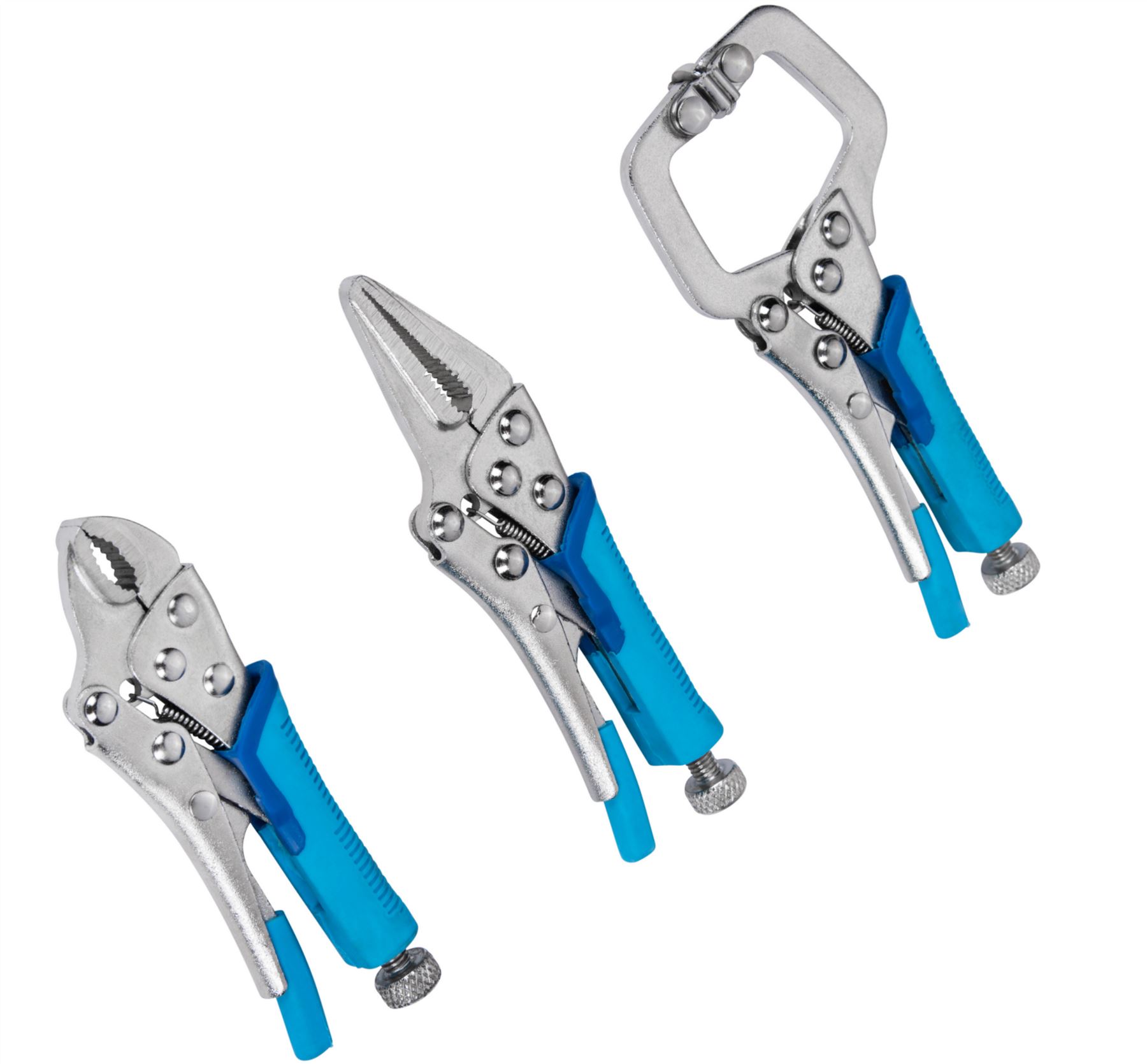 BlueSpot 3pc Mini Locking Plier Clamp Mole Vice Grip Pliers Welding C