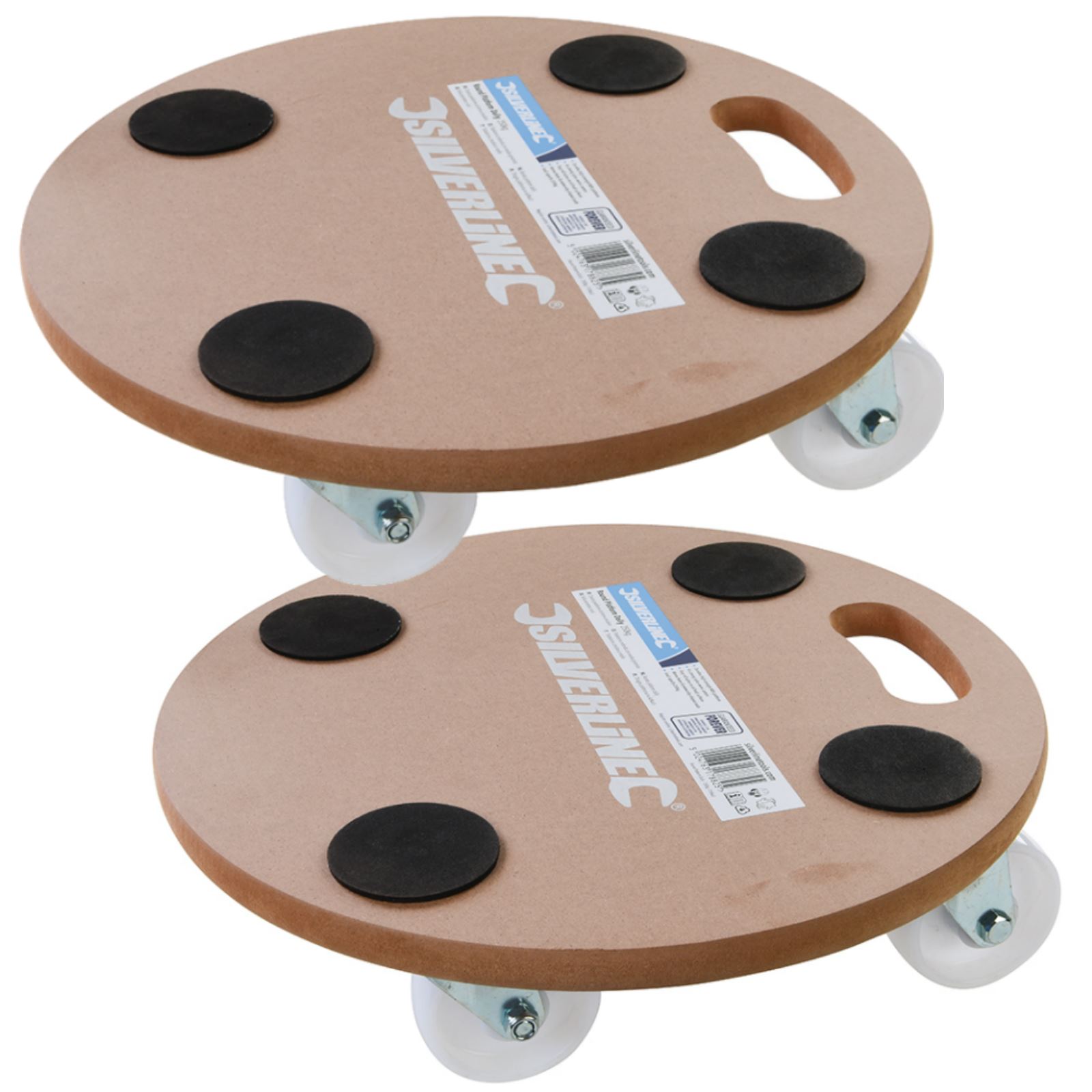 2 x Silverline 250kg Platform Dollies Lifting Furniture Removal Trolley
