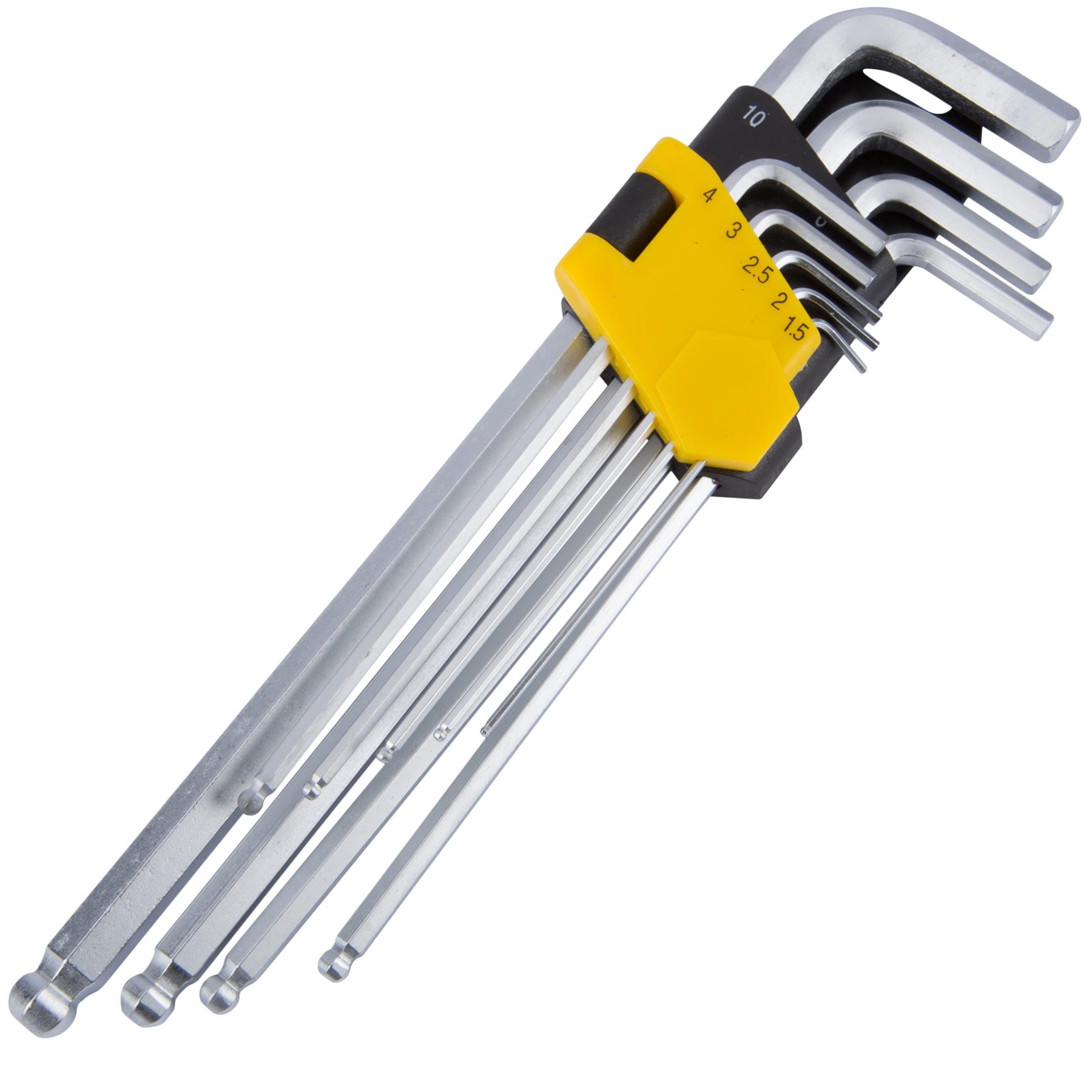 Bluespot 9 Pc Extra Long Metric Ball Point Hex Allen Key Set Alan 1.5