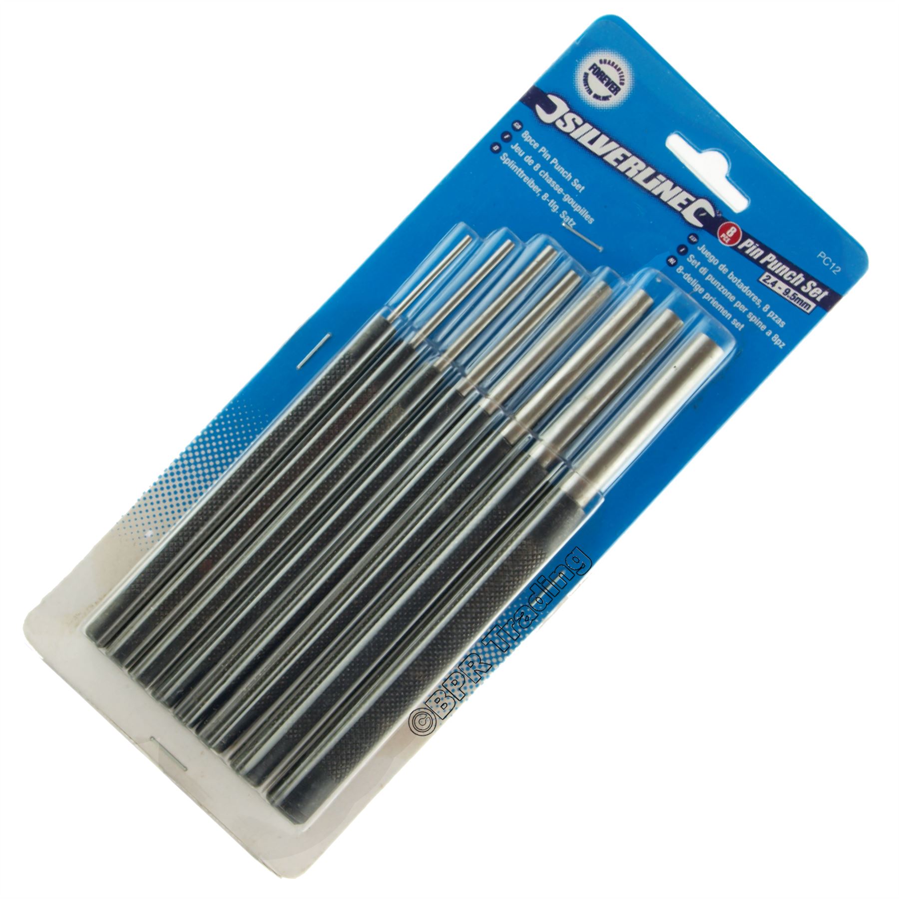 Silverline Parallel Pin Punch Drift Set 200mm 8 Piece 2.4 9.5mm