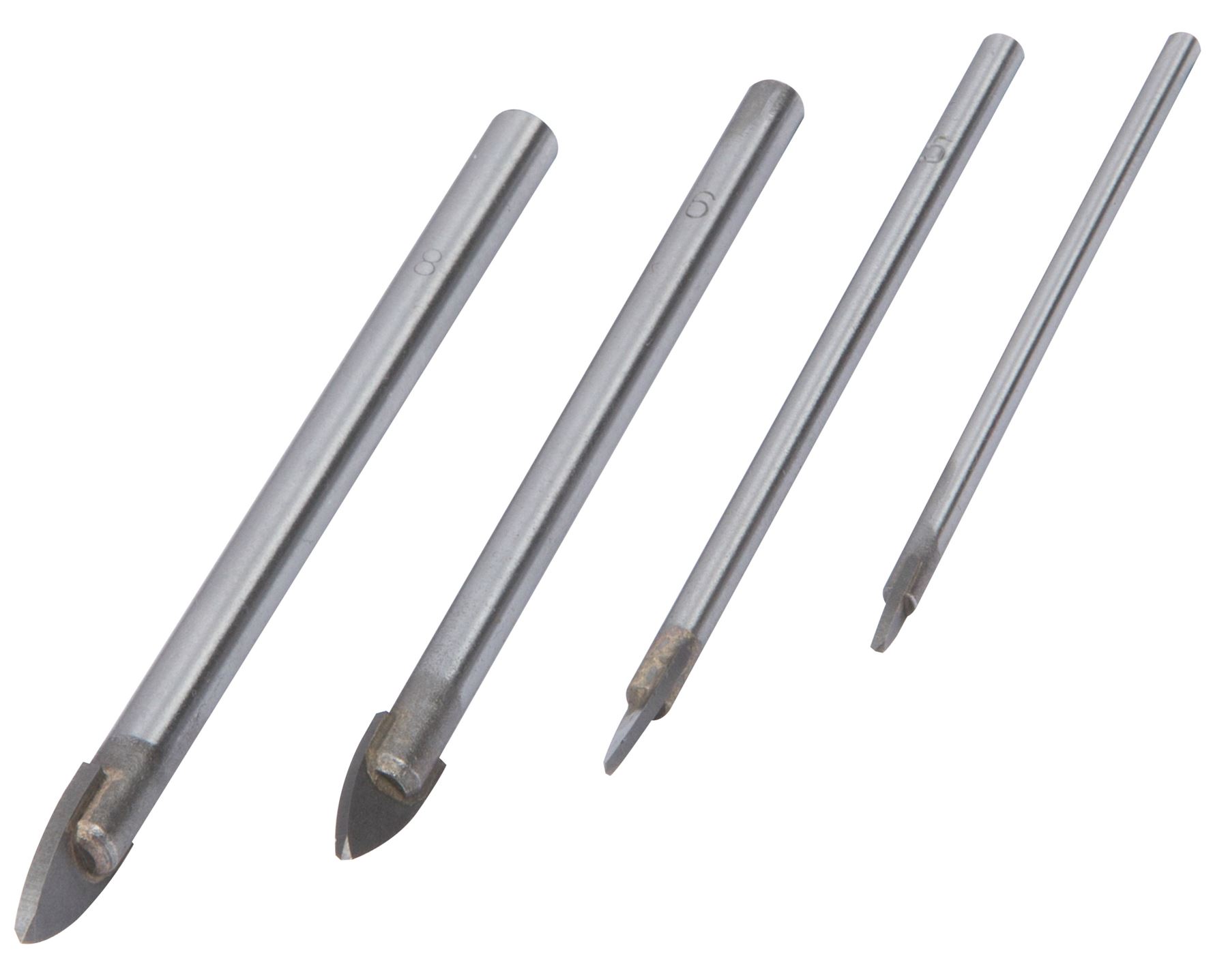Bluespot 4pc Tools Ceramic Tile Glass Mirror Drill Bit Set 3mm 5mm 6mm