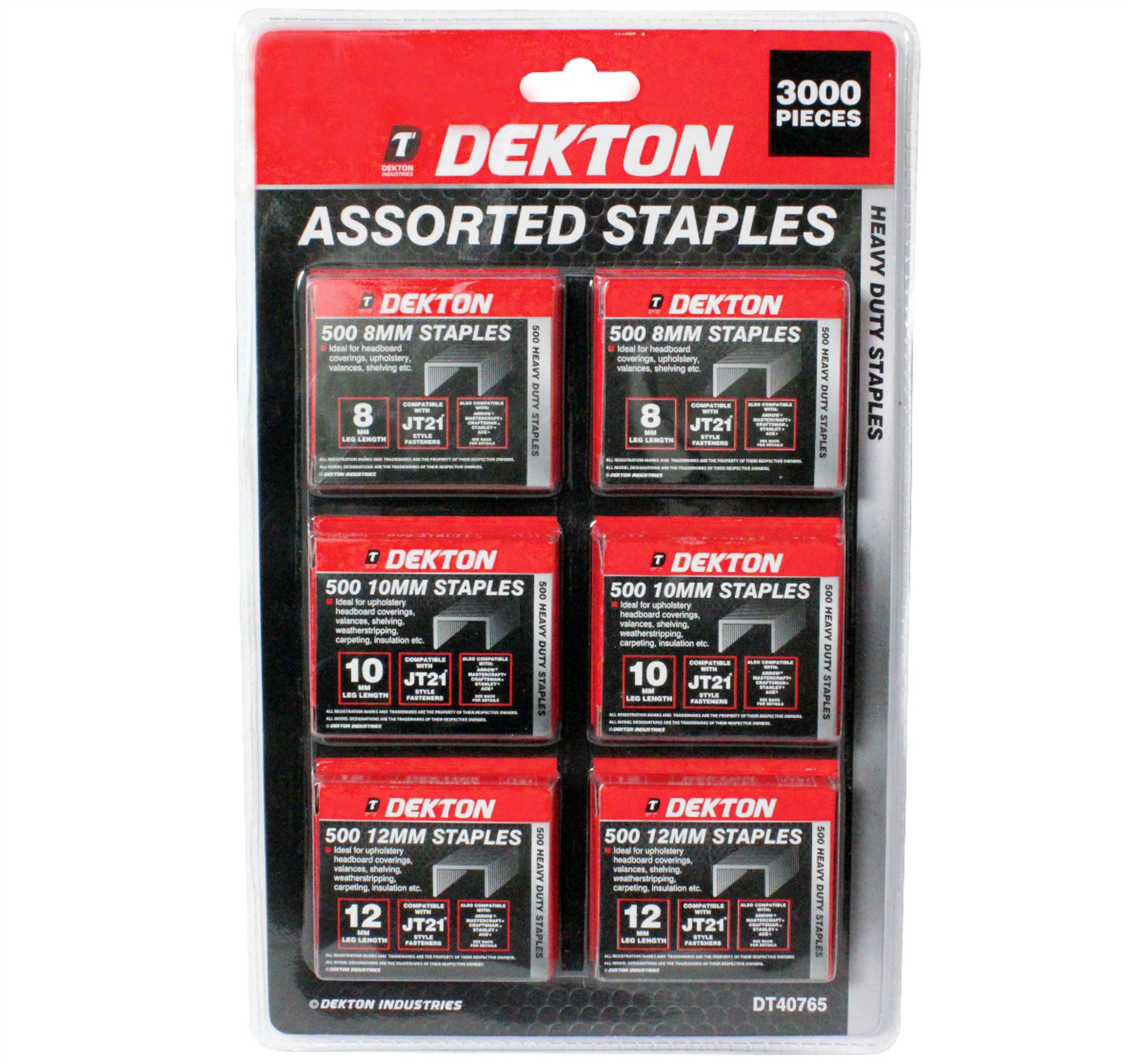 Dekton 3000 Staples 8 mm 10 mm 12 mm Agrafeuse pistolet Recharges tissu bois Agrafeuse pistolet