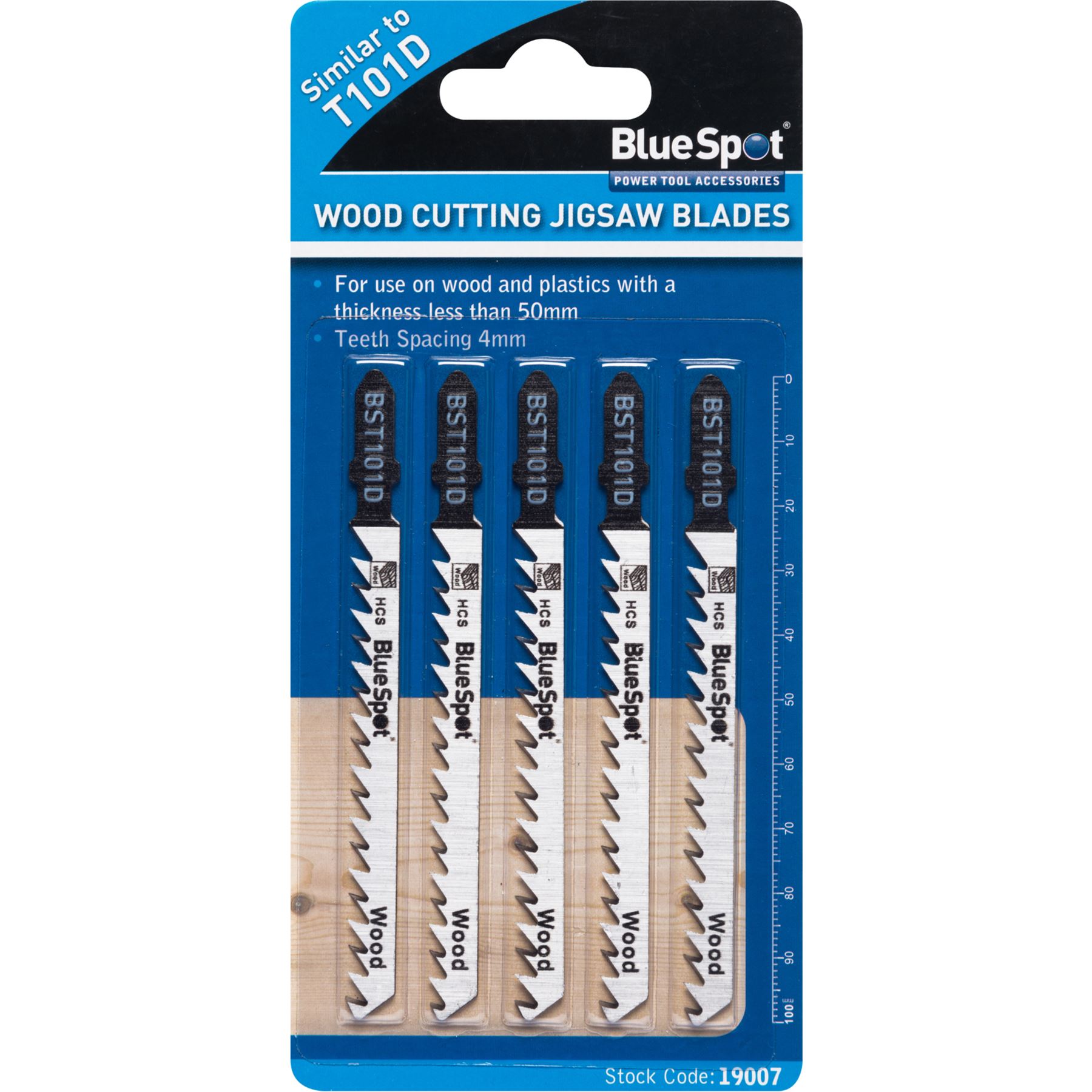 BlueSpot 5pc Jigsaw Blade Set T Shank Clean Fast Cut Or Down Cut Blades For Wood eBay