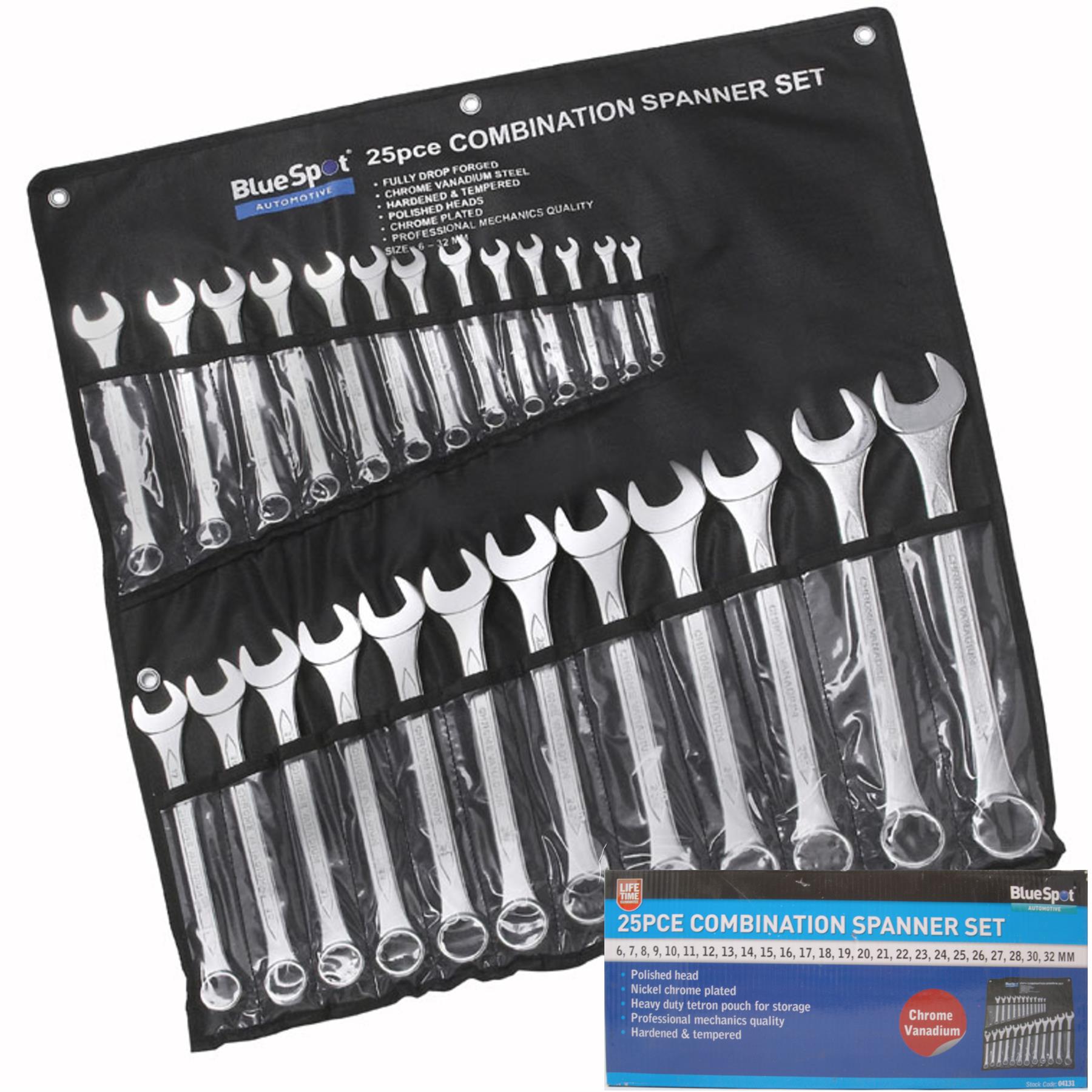 BlueSpot 25pc Metric Combination Spanner Wrench Set 6mm 32mm With