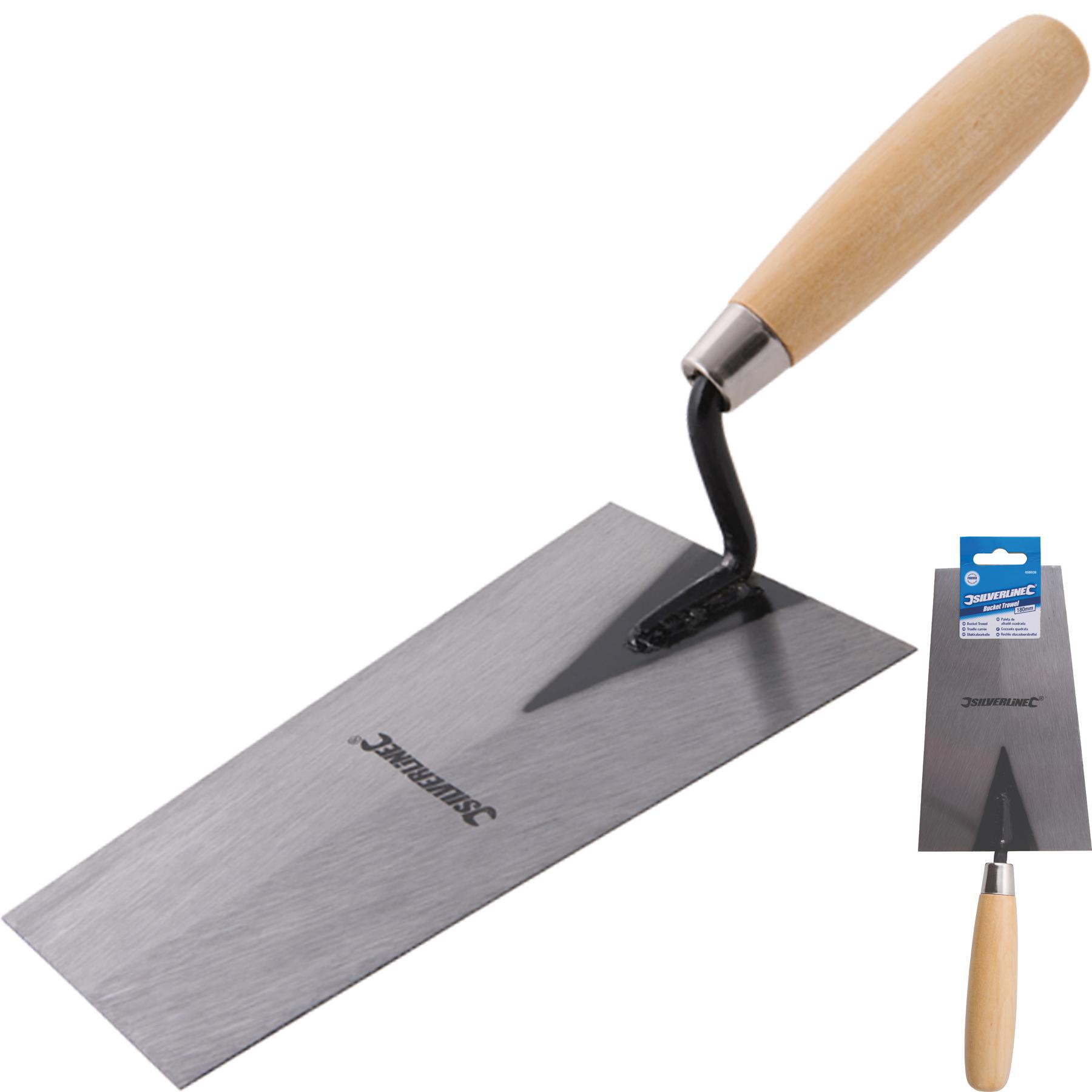 Silverline Wooden Handle 180mm Bucket Bricklaying Trowel Cement Brick 7