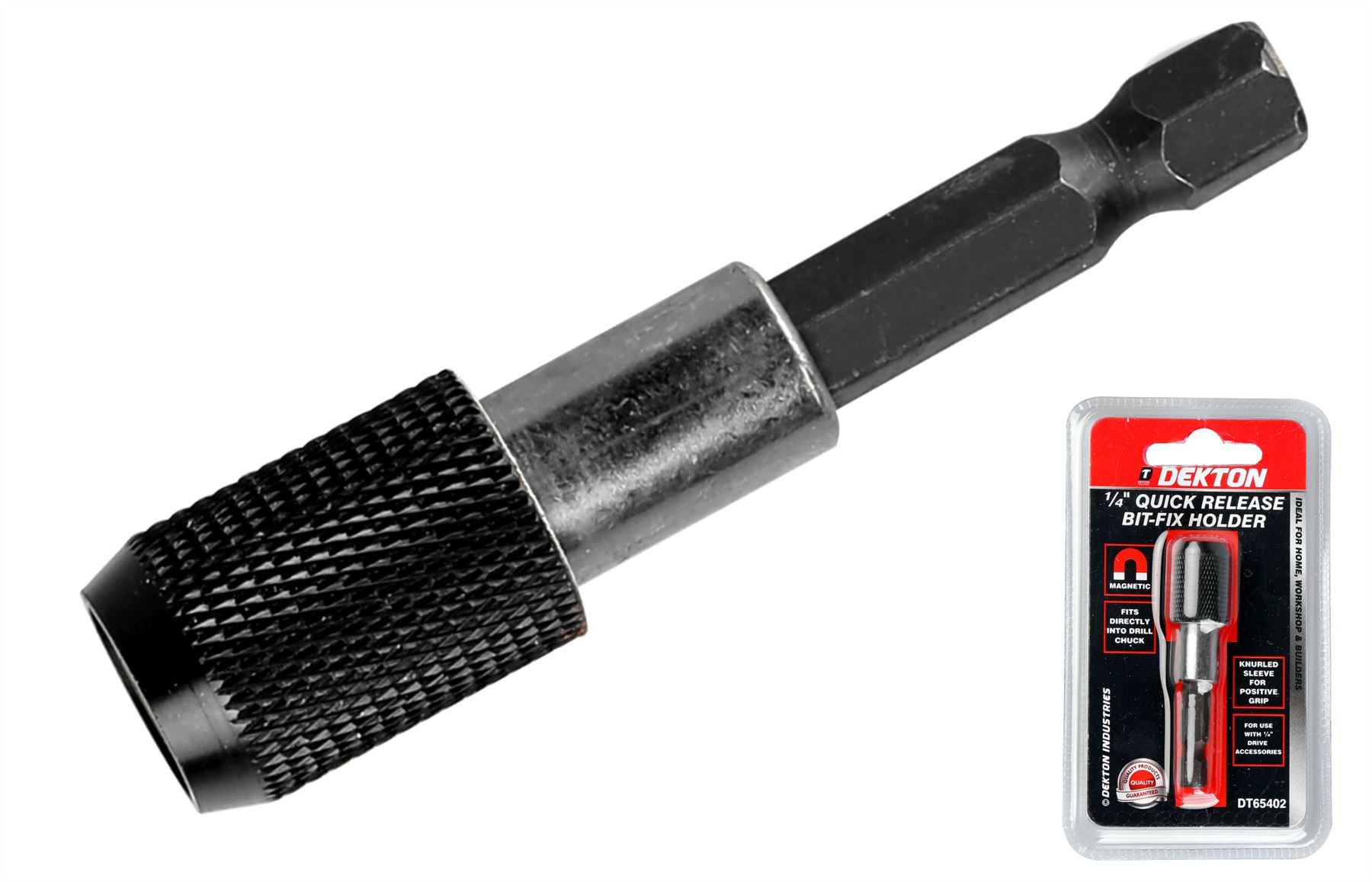Dekton Quick Release Drill Drive Screwdriver Bit Holder 1/4